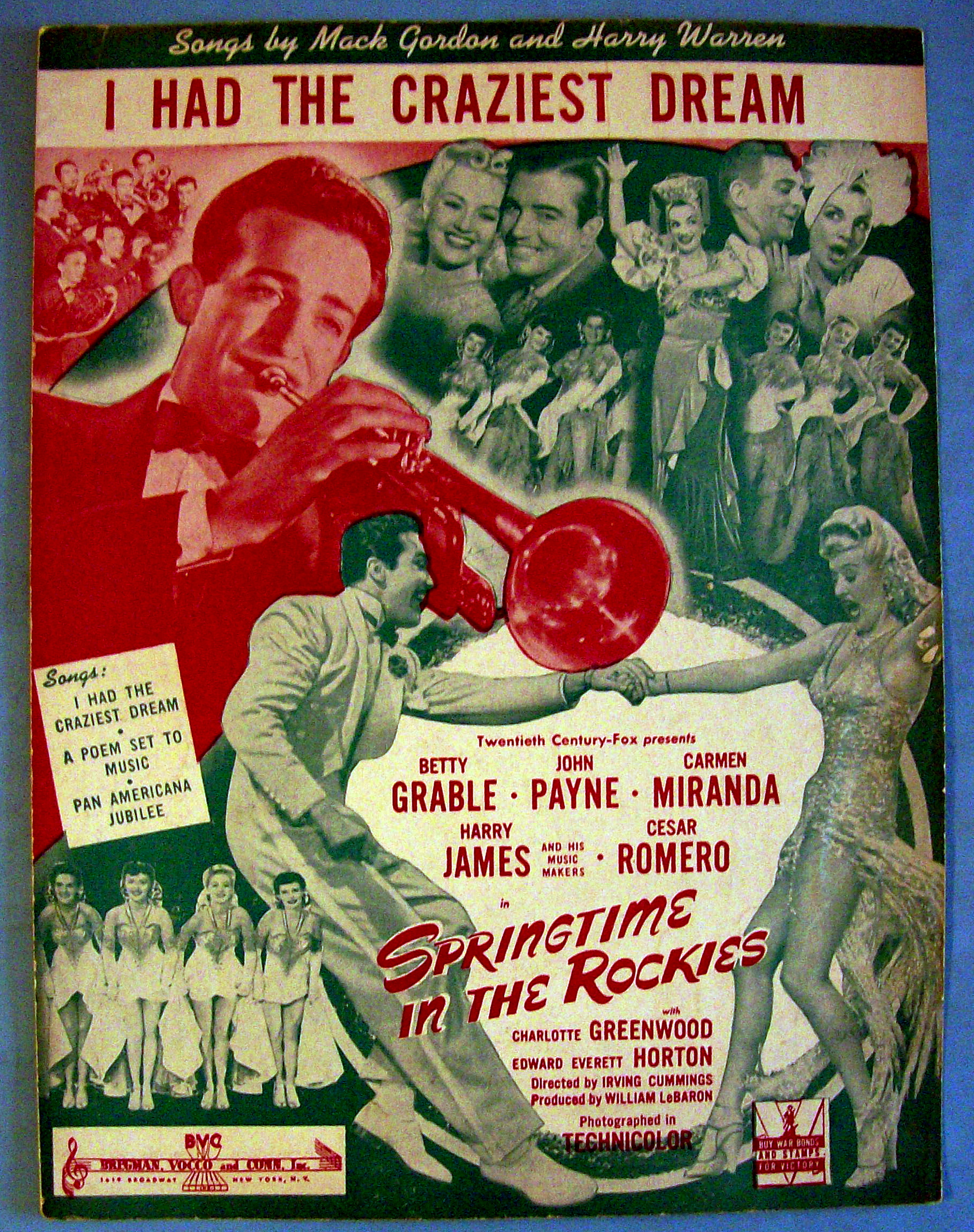 Sheet Music For 1942 I Had The Craziest Dream