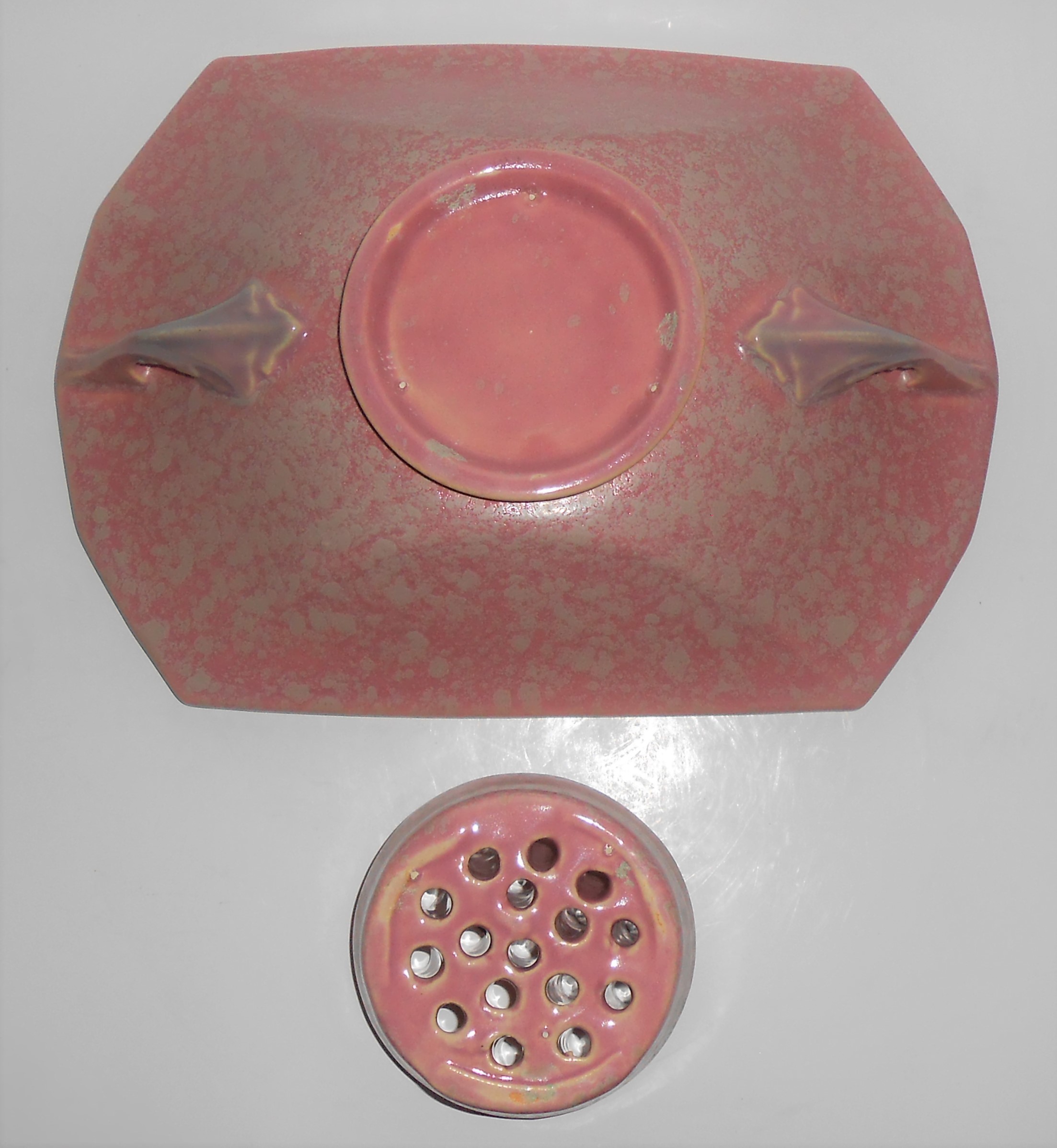 Roseville Art Pottery Tuscany Twin Handle Console Bowl