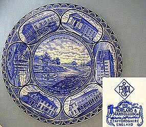 Chicago Flow Blue Souvenir Collector's Staffordshire  P