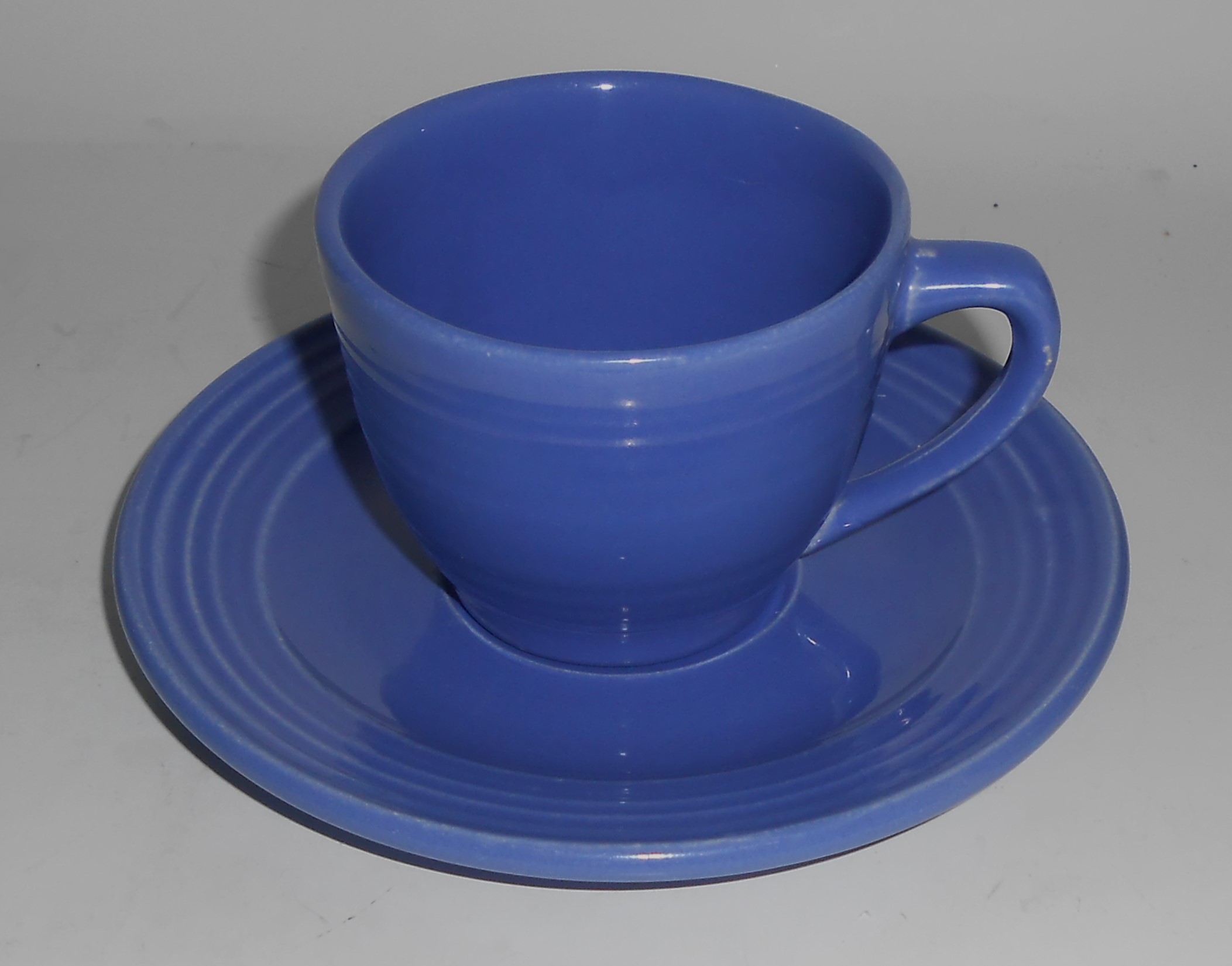 Bauer Pottery Monterey Ring Blue Cup/Saucer Set