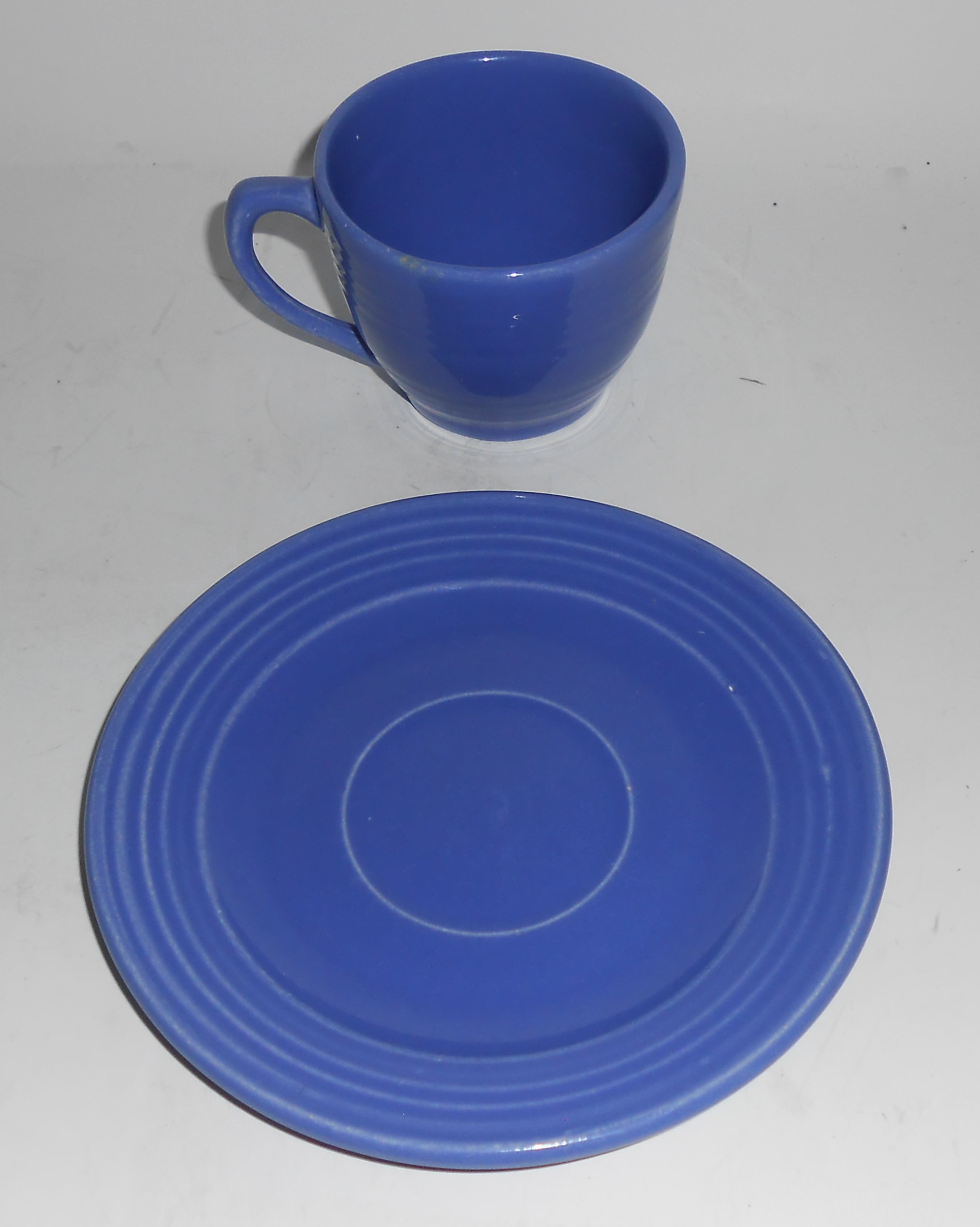 Bauer Pottery Monterey Ring Blue Cup/Saucer Set