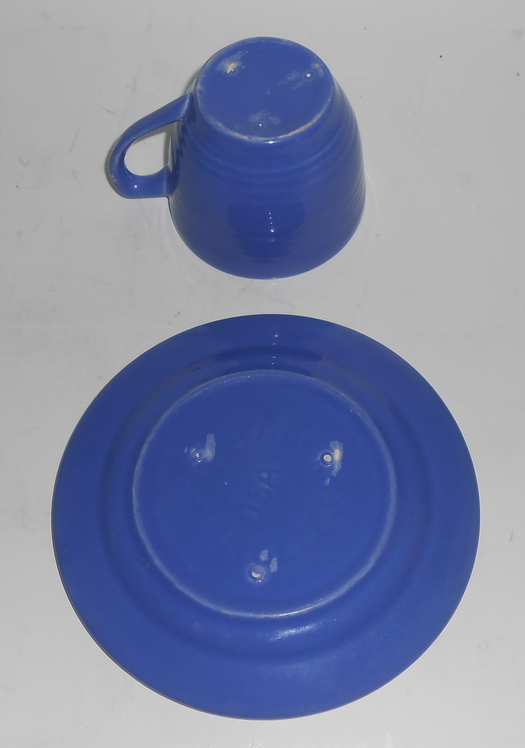 Bauer Pottery Monterey Ring Blue Cup/Saucer Set