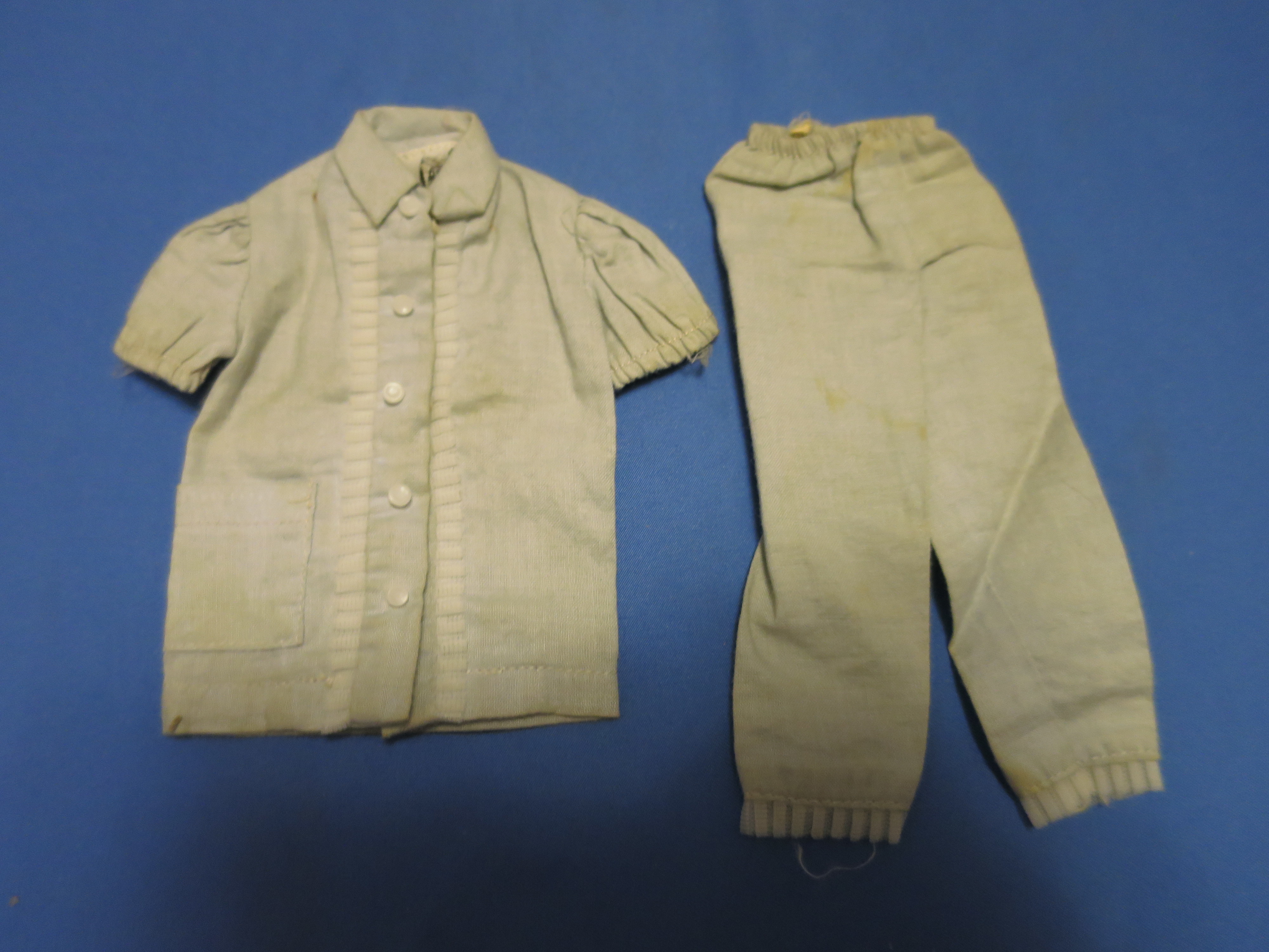 Skipper Or Barbie Doll Pajamas in grey 1960s to 1972 Tagged