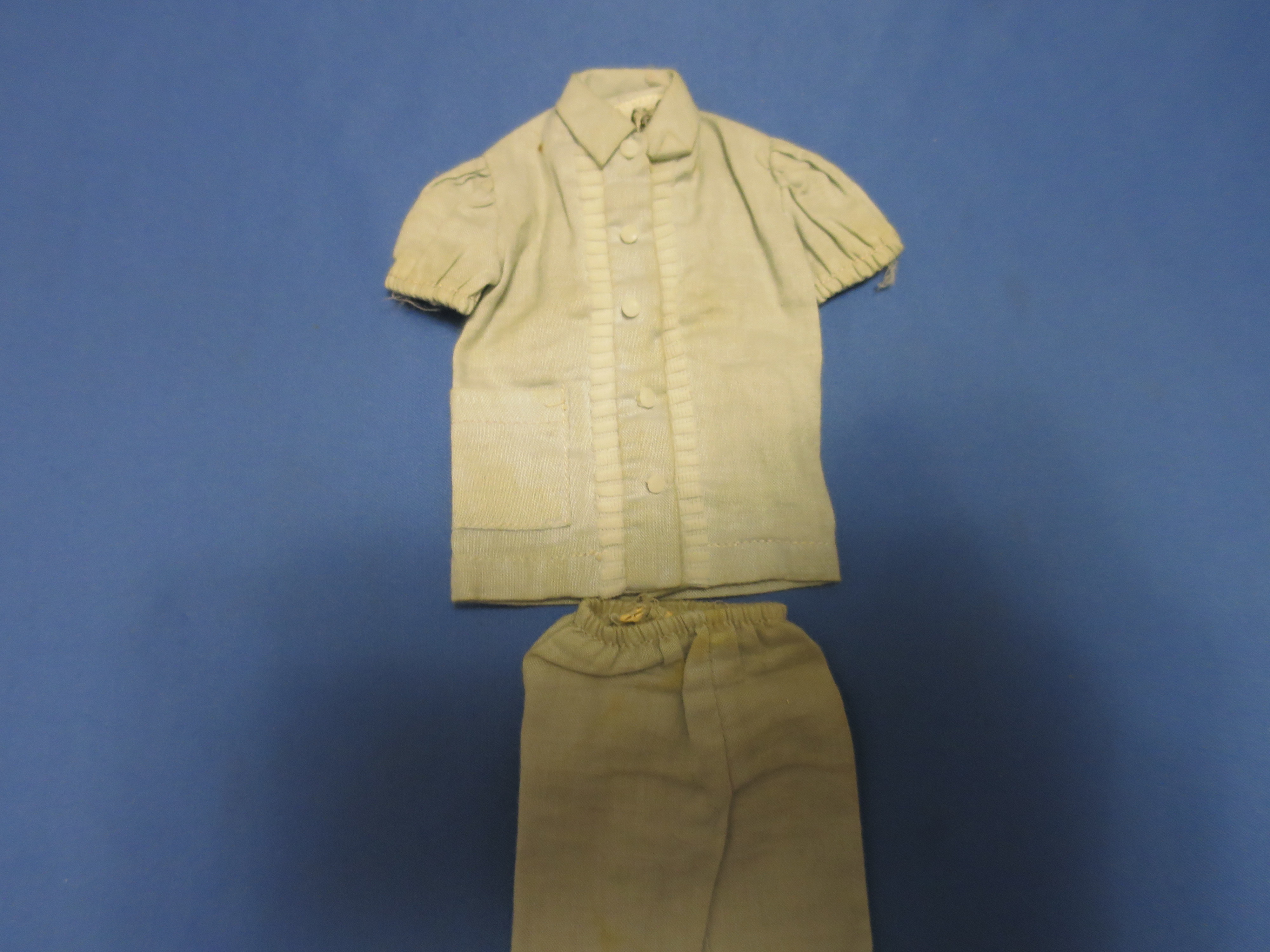 Skipper Or Barbie Doll Pajamas in grey 1960s to 1972 Tagged