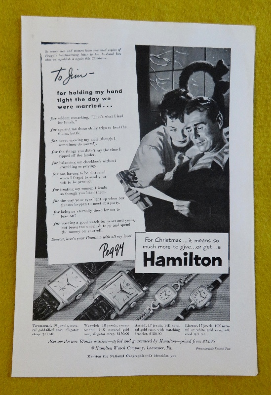 1953 Hamilton Watch with Woman Giving A Man A Gift
