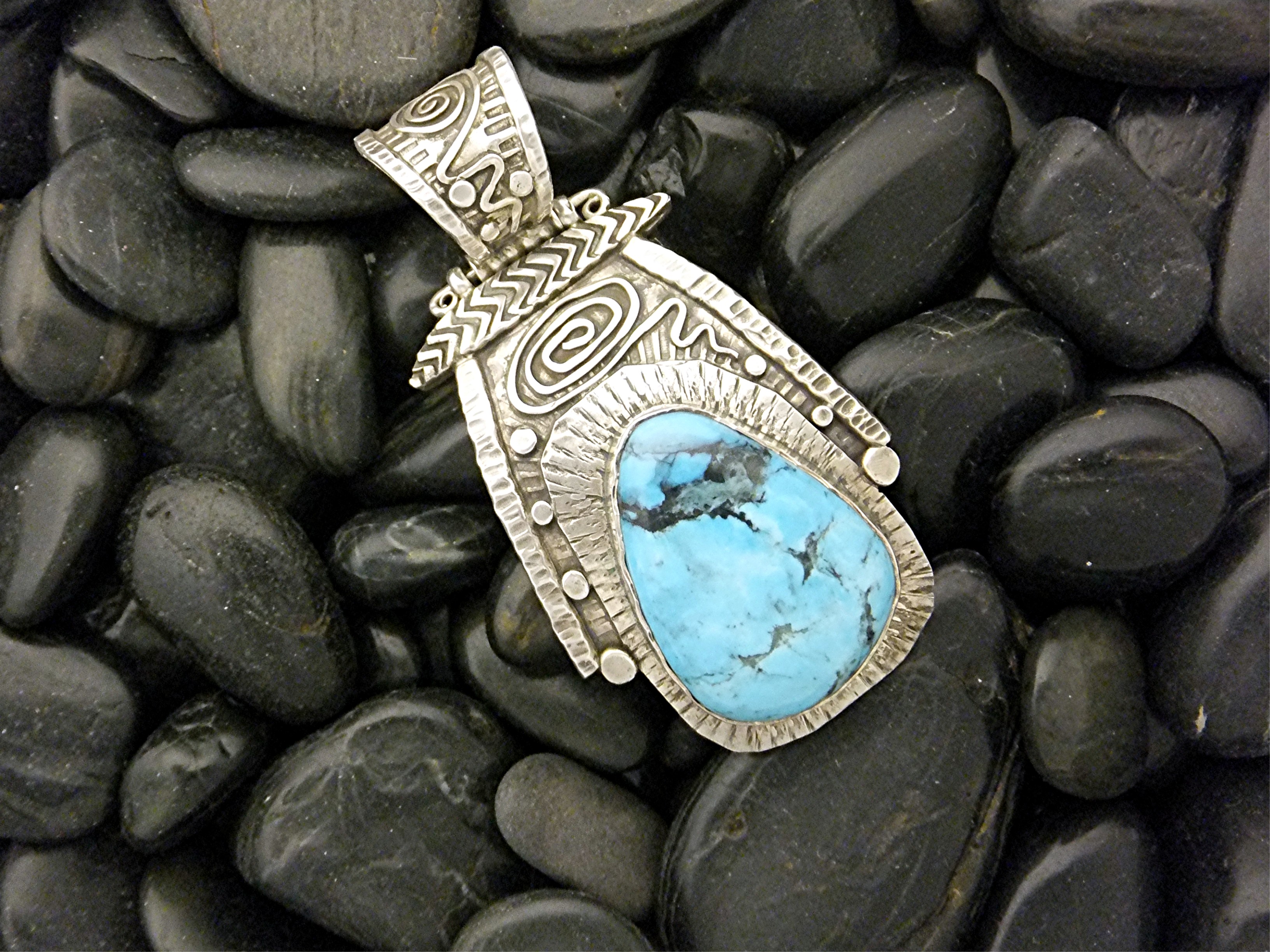 David Troutman  Turquoise Sterling Silver  Pendant