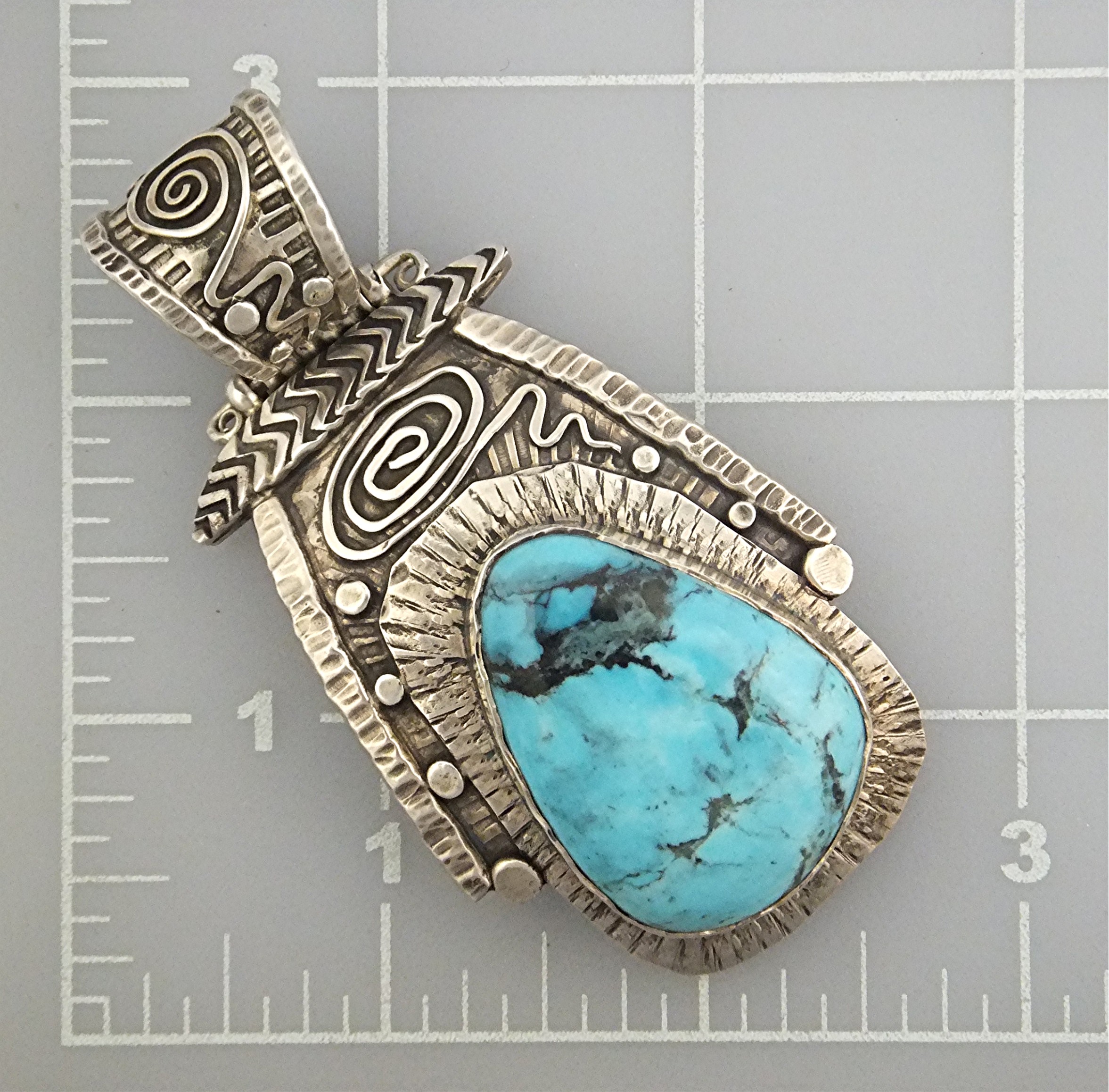 David Troutman  Turquoise Sterling Silver  Pendant