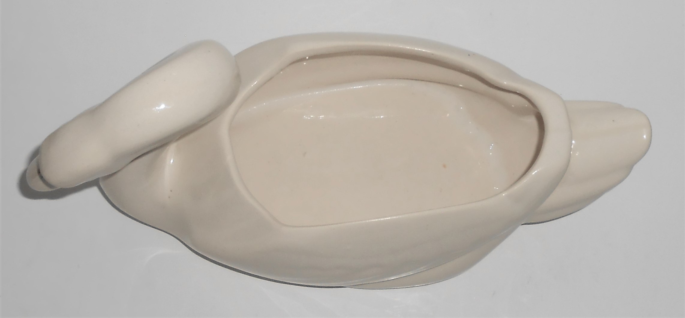 Bauer Pottery Cal-Art Large Gloss White Swan Planter