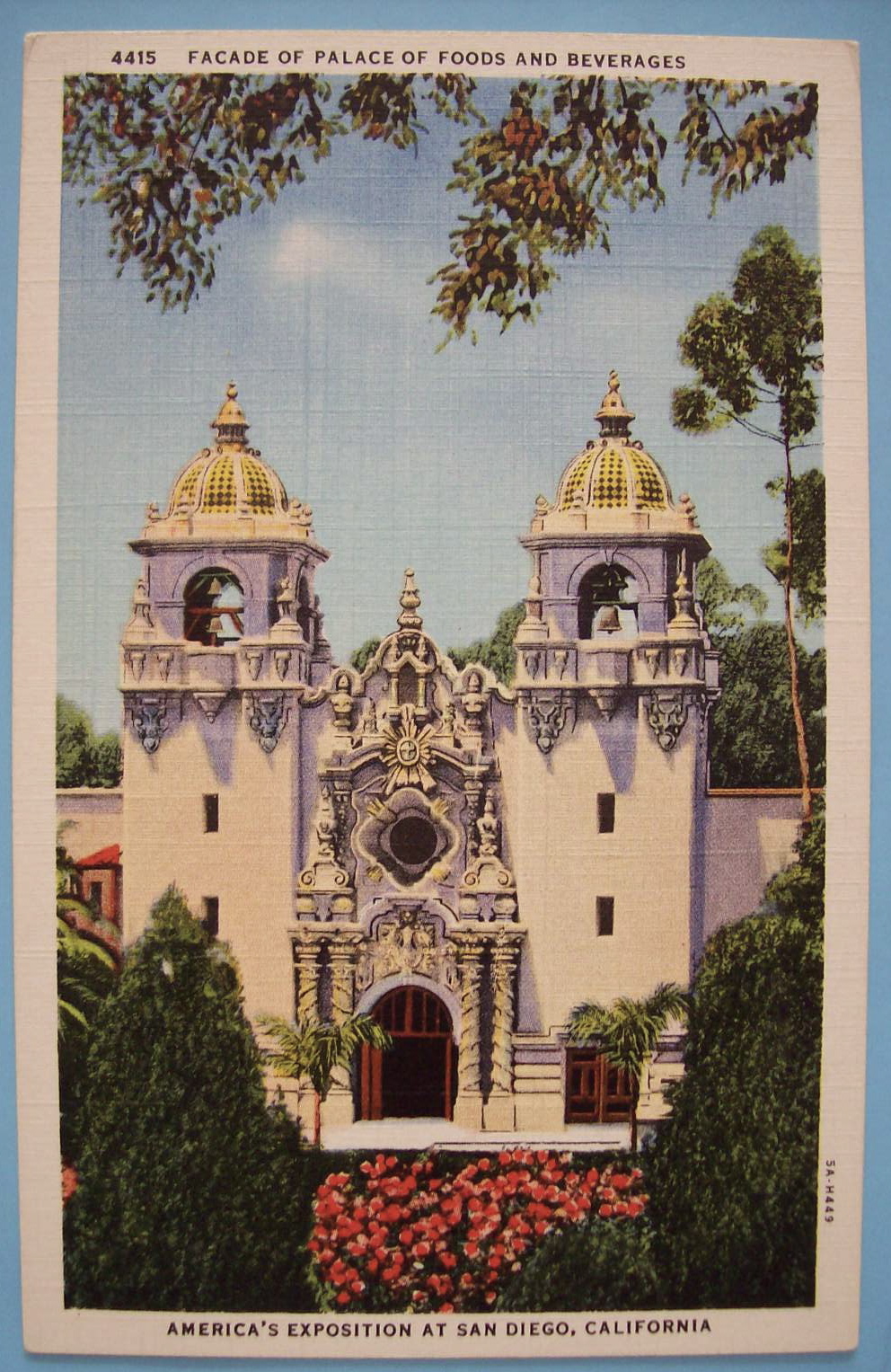 1935 California Pacific Expo Palace Of Foods Postcard