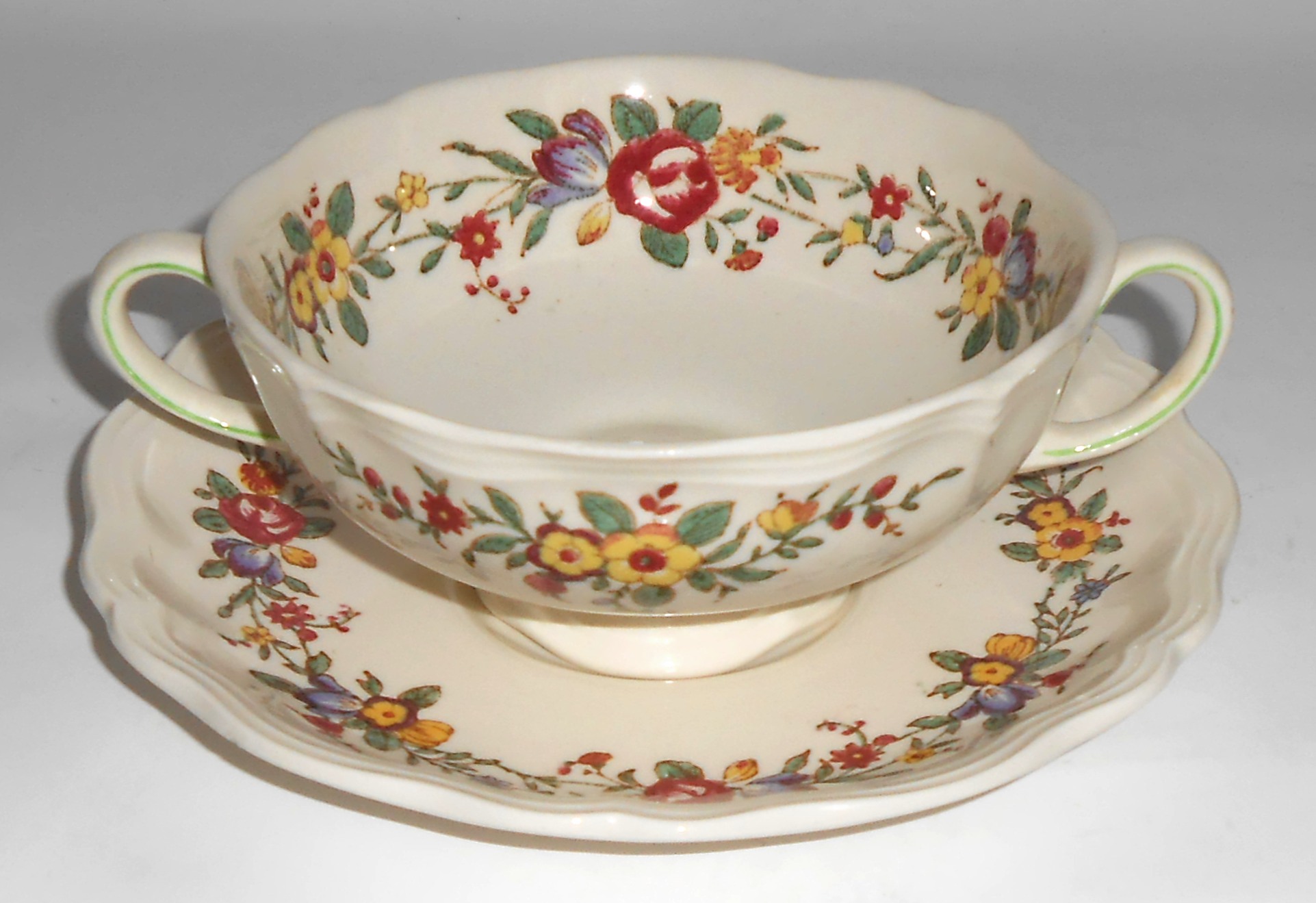 Royal Doulton China Leighton Cream Soup Bowl W/Saucer!