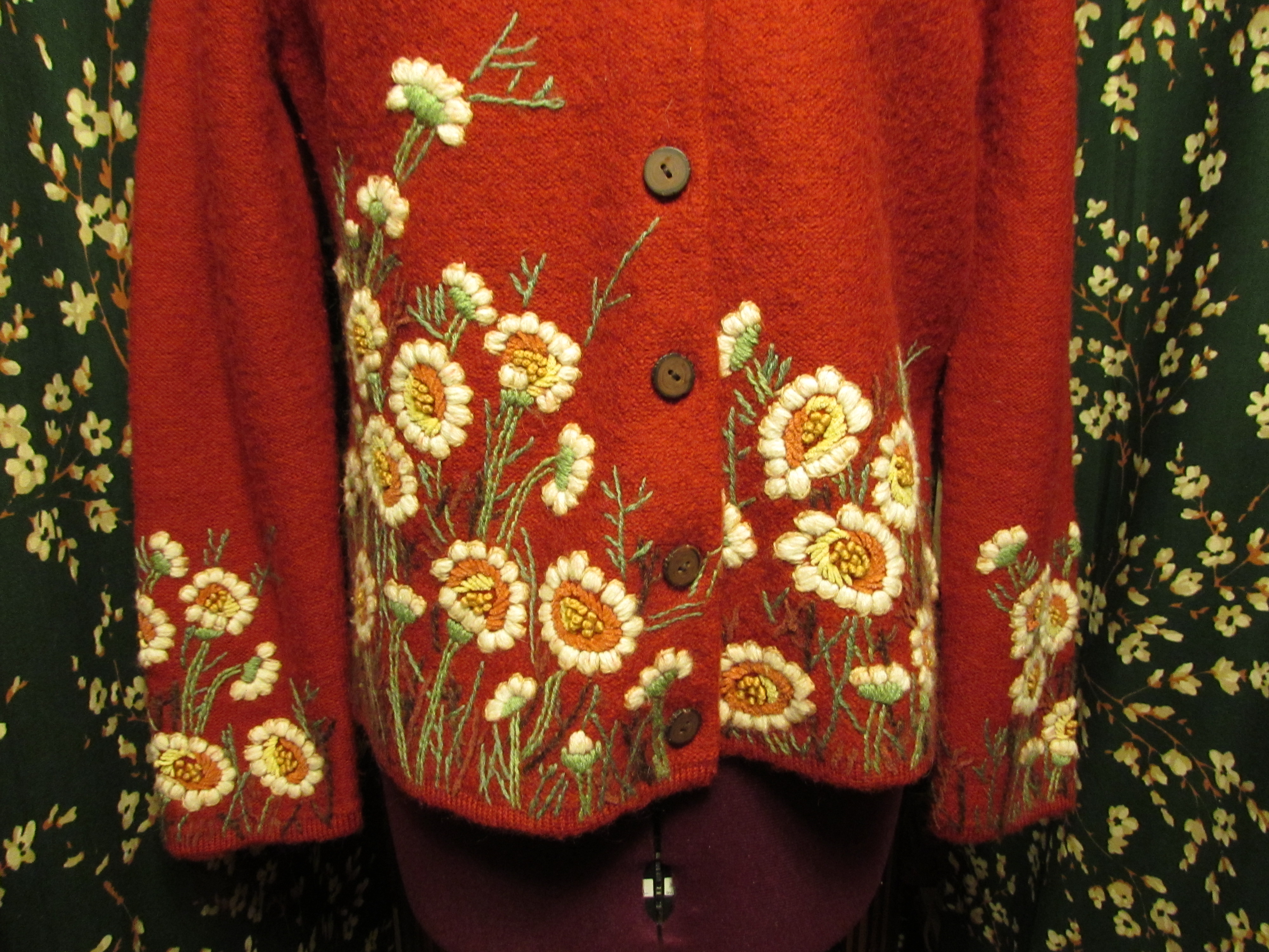Deborah Ann Burnham Sweater XL Hand made Hand Painted