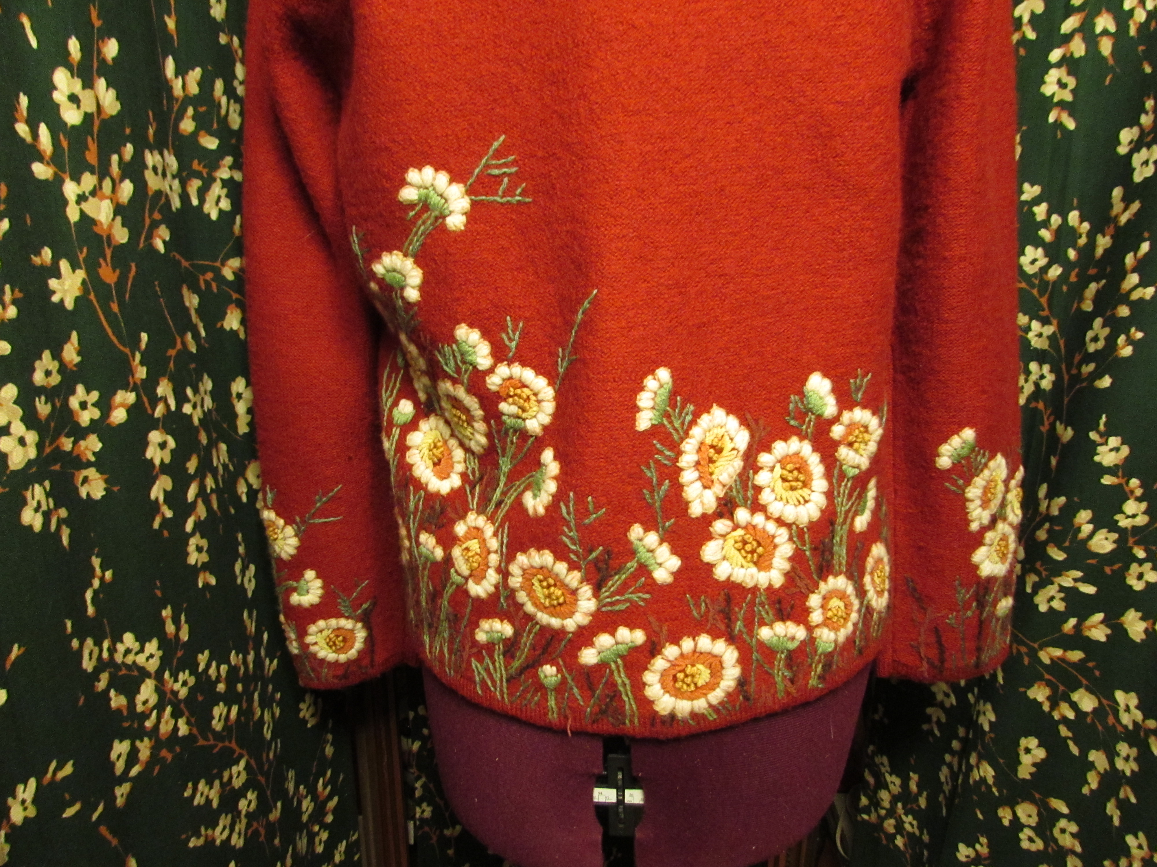 Deborah Ann Burnham Sweater XL Hand made Hand Painted