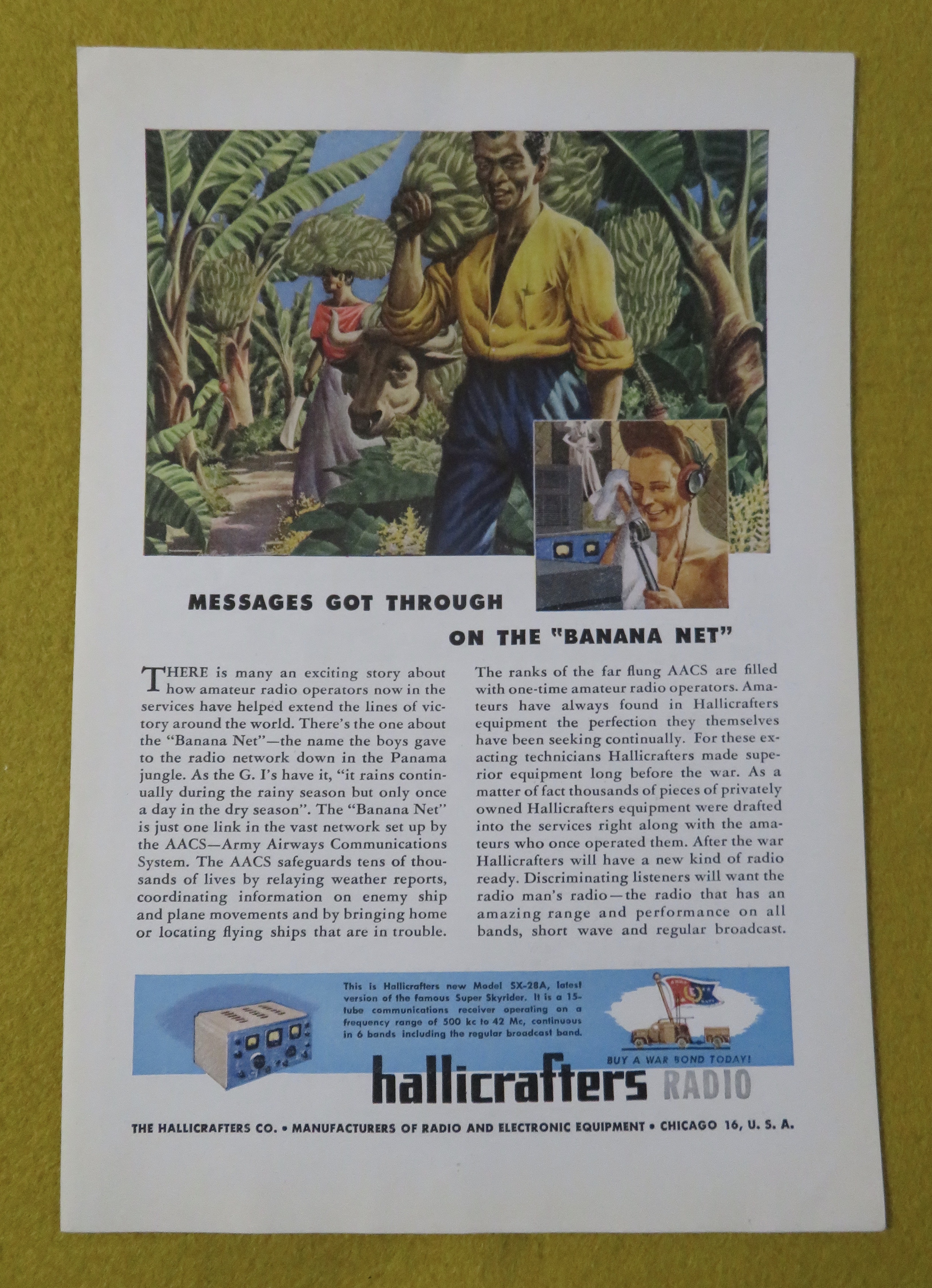 1945 Hallicrafters Radio with Messages Got Through