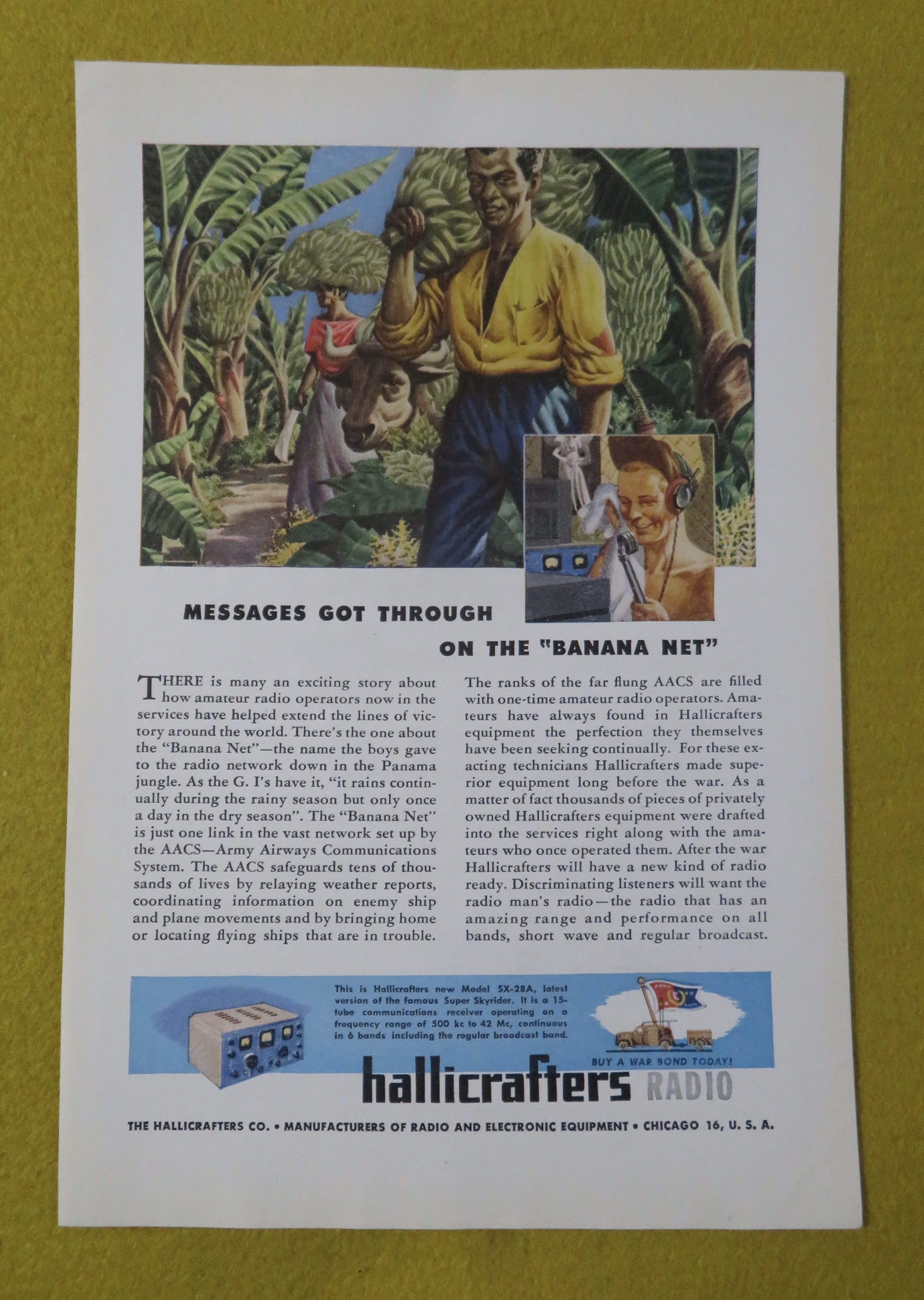1945 Hallicrafters Radio with Messages Got Through