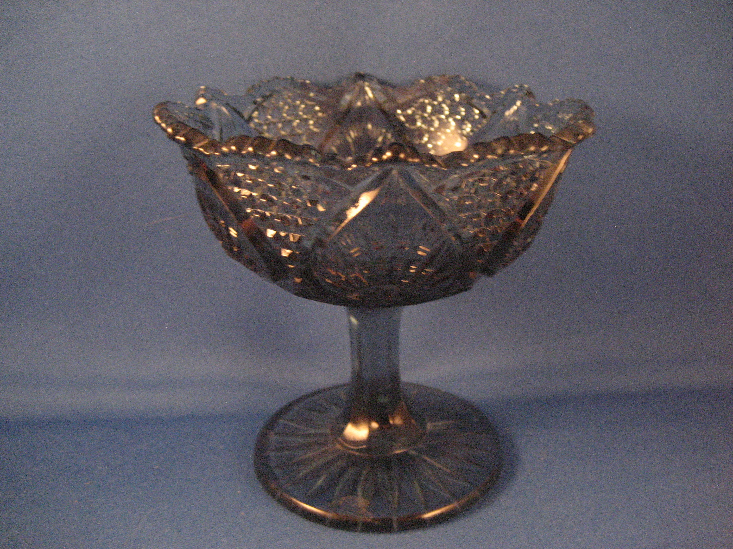 Blue Glass Compote
