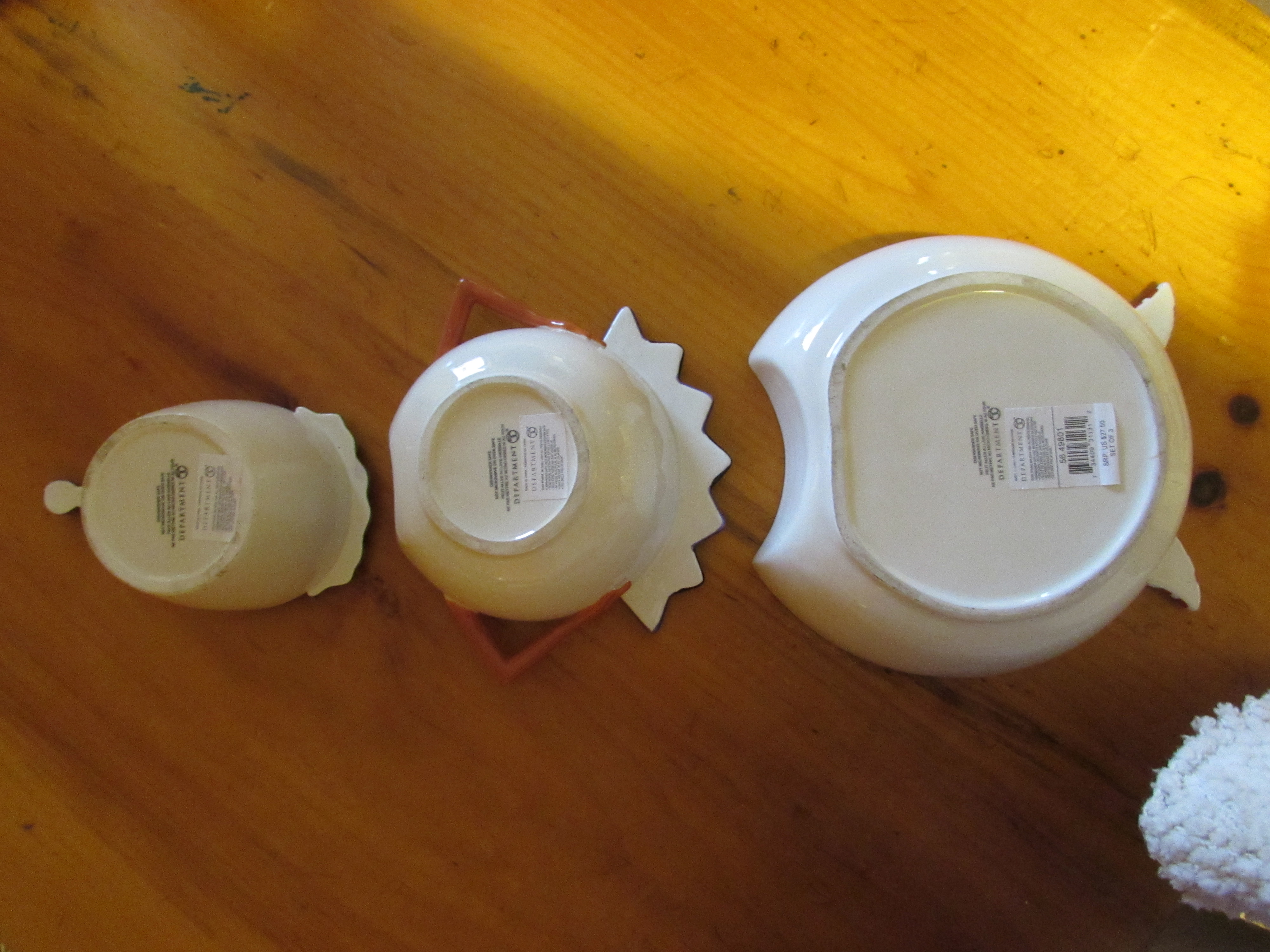 Department 56 Clown SNOWMAN 3 Piece Snack Dish Set