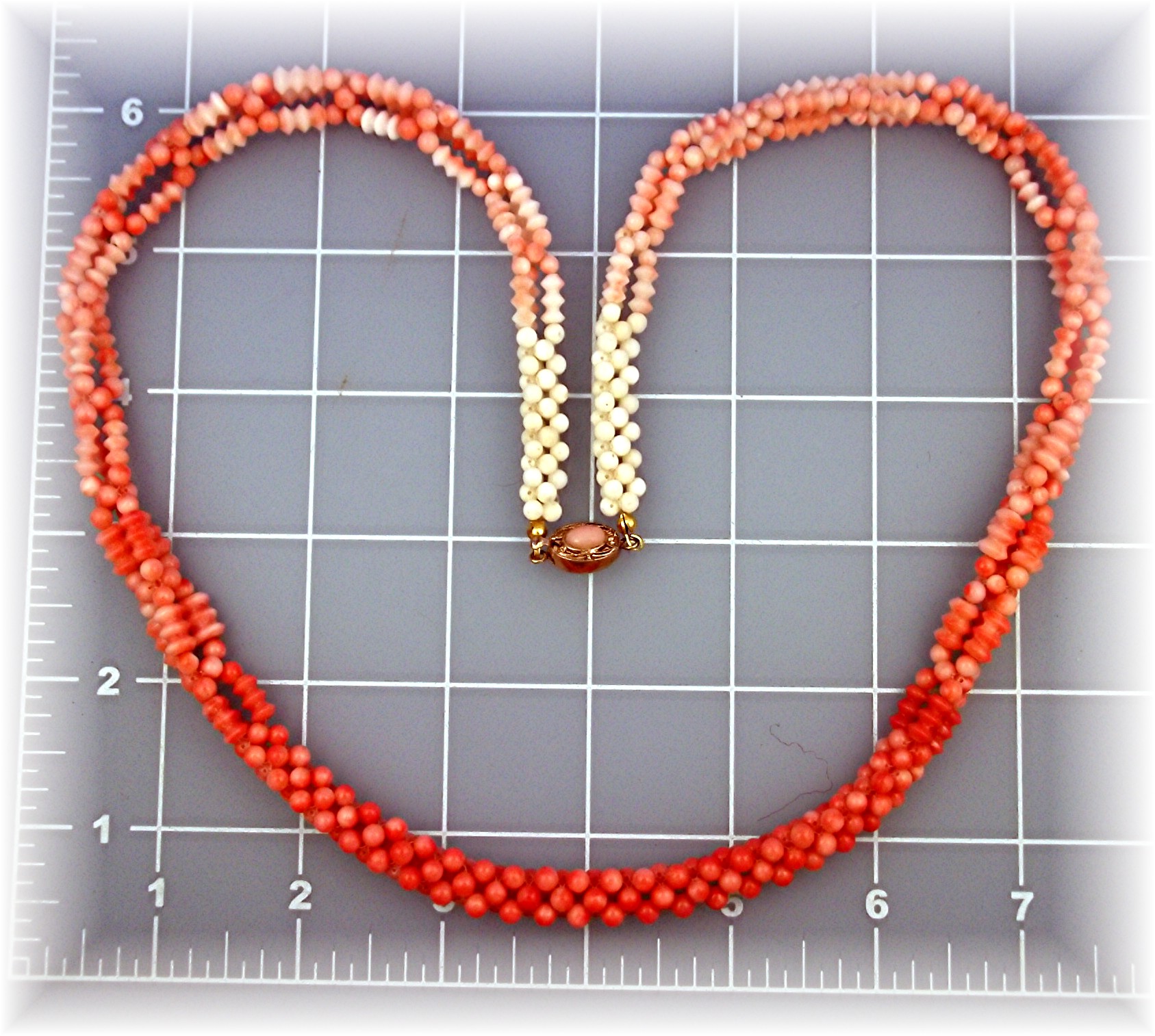 Necklace Cream Pale Pink 4mm Twisted Coral