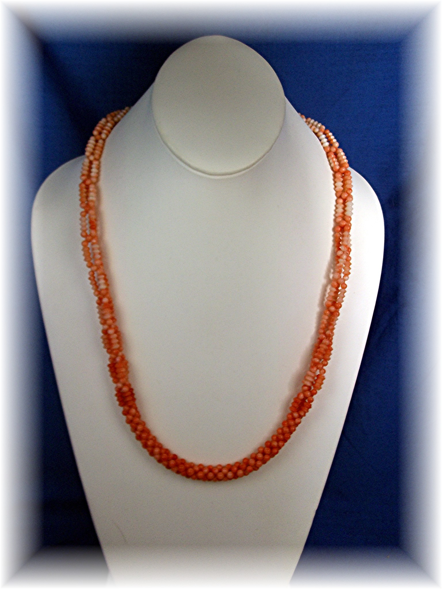 Necklace Cream Pale Pink 4mm Twisted Coral