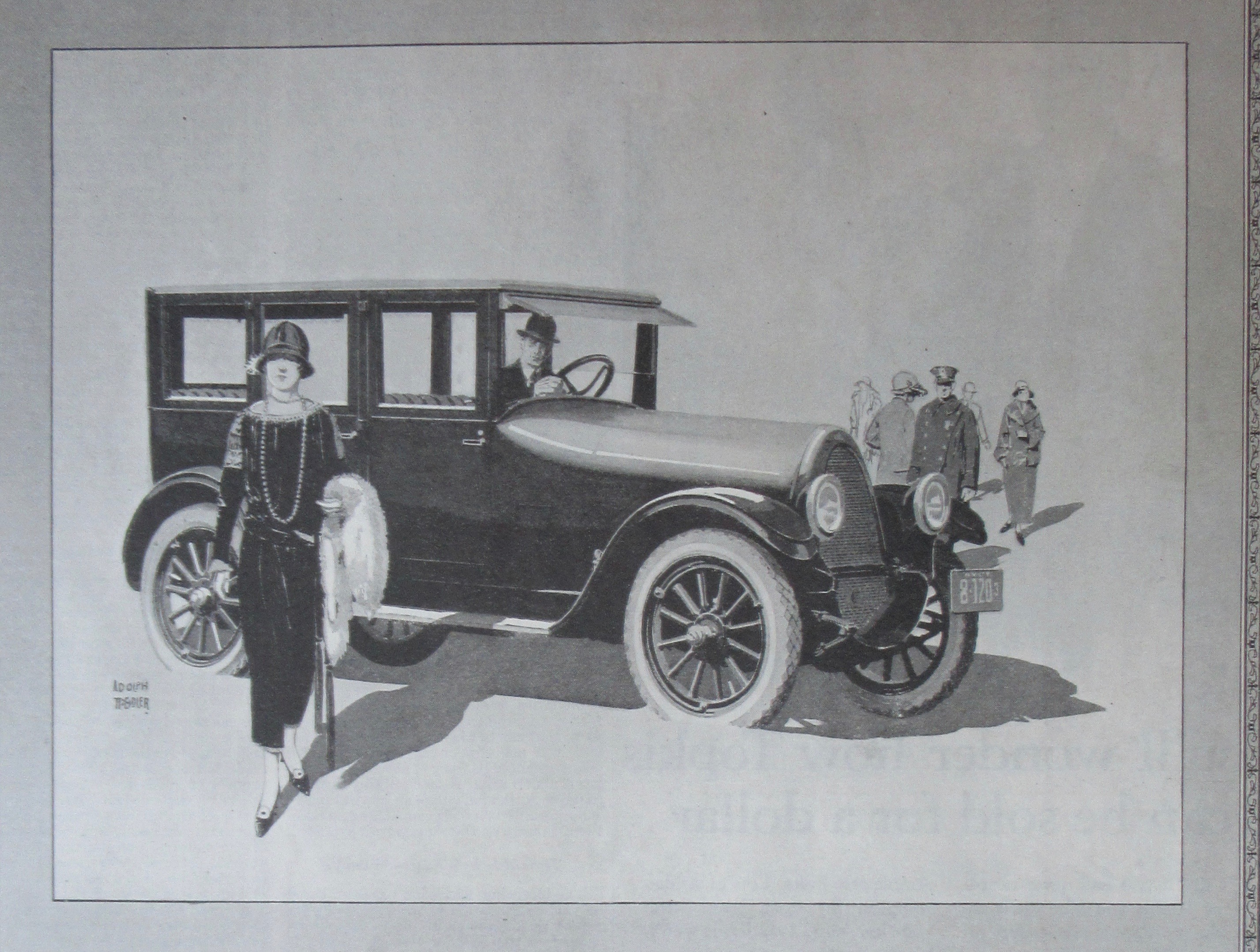 1924 Franklin Automobile with Woman By Franklin