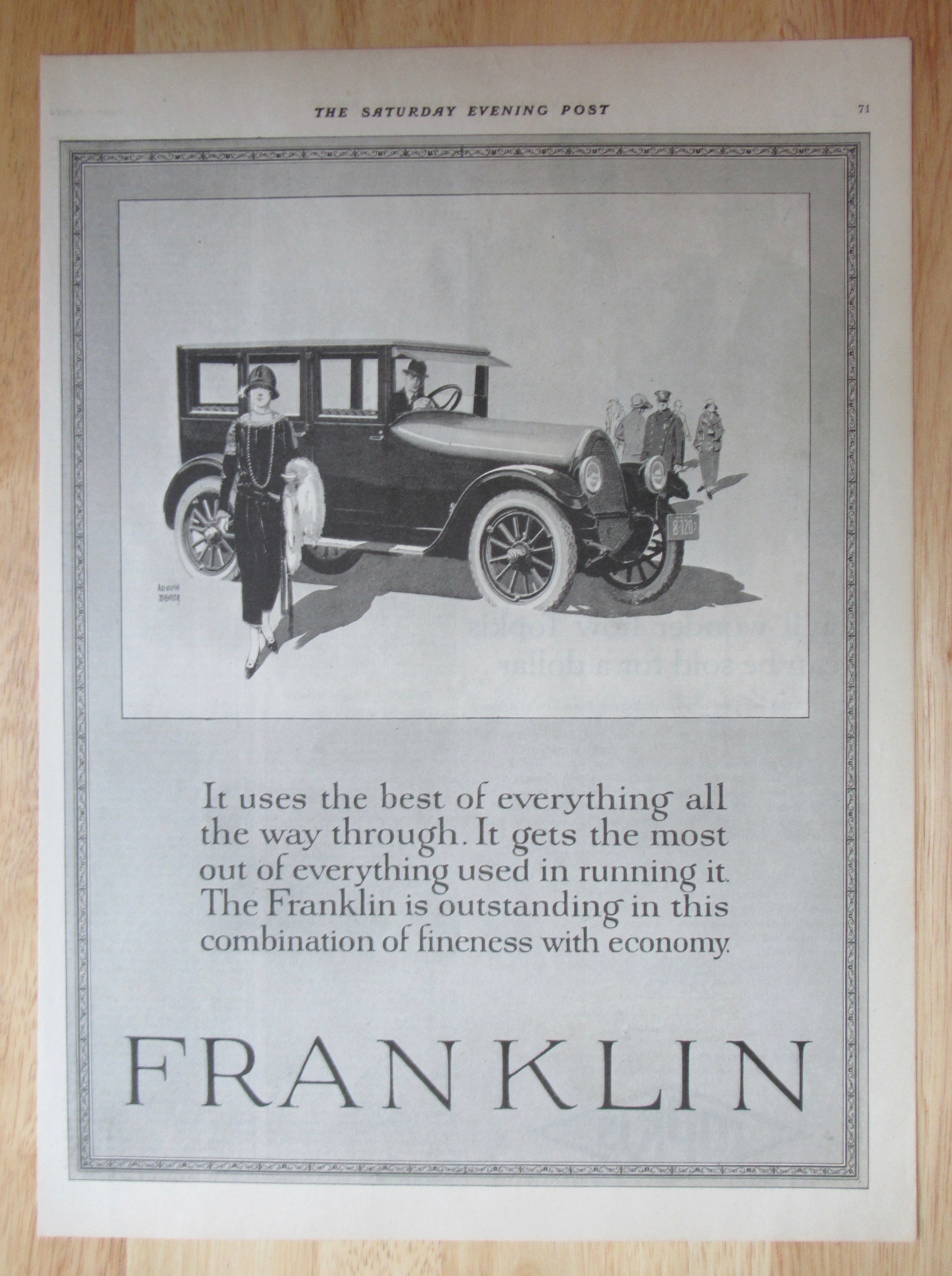 1924 Franklin Automobile with Woman By Franklin