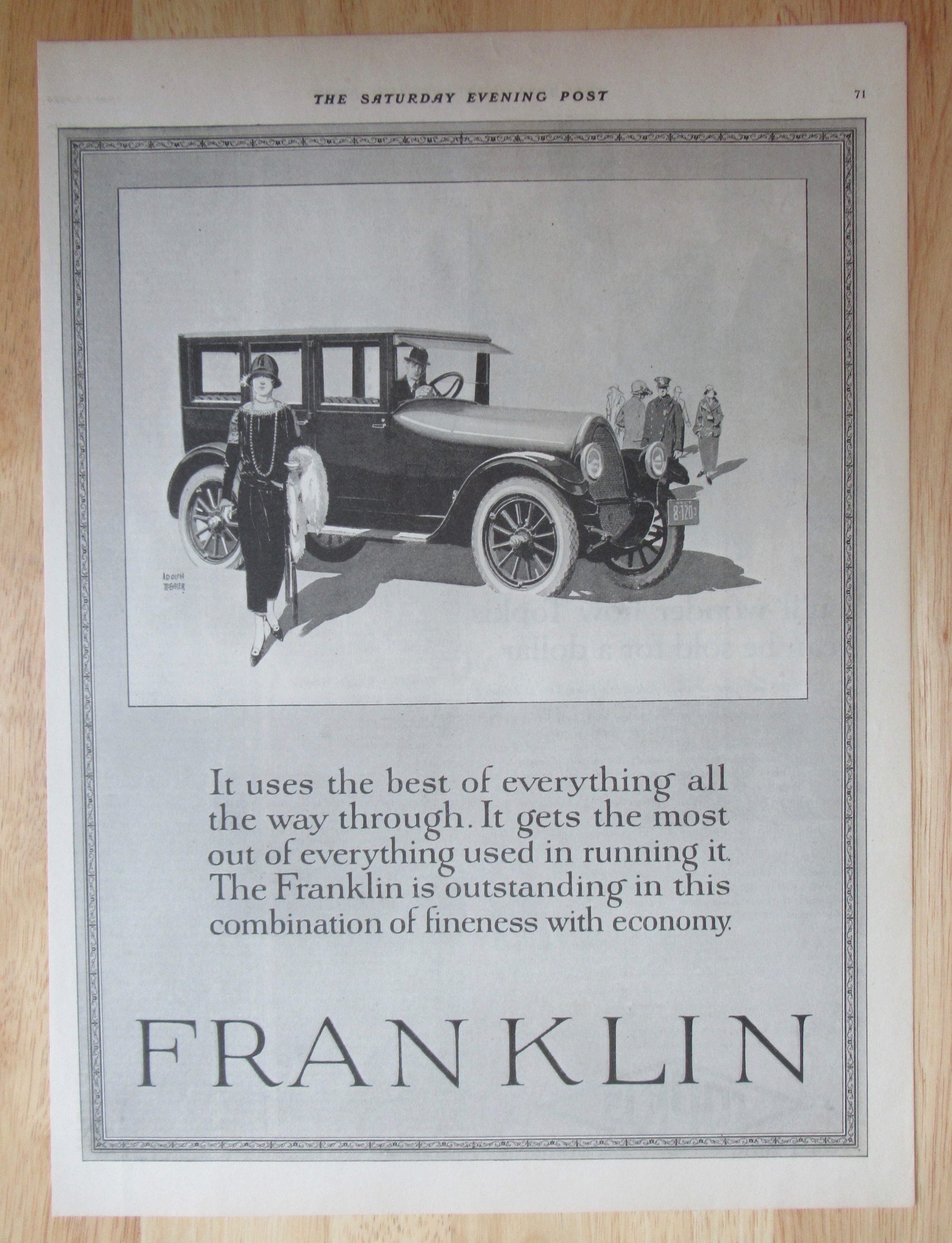 1924 Franklin Automobile with Woman By Franklin