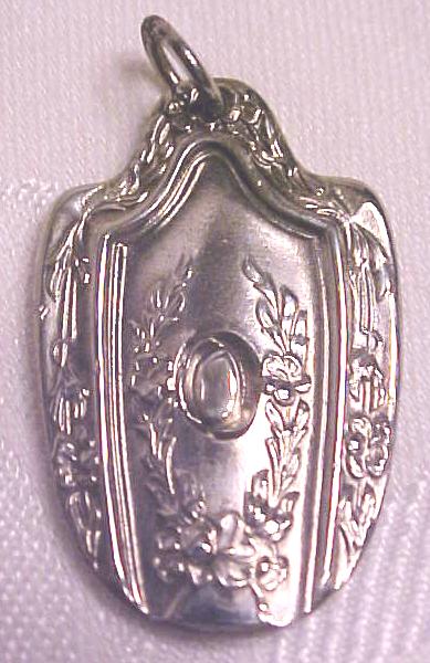 Silverplate Spoon Pendant Ornate Floral