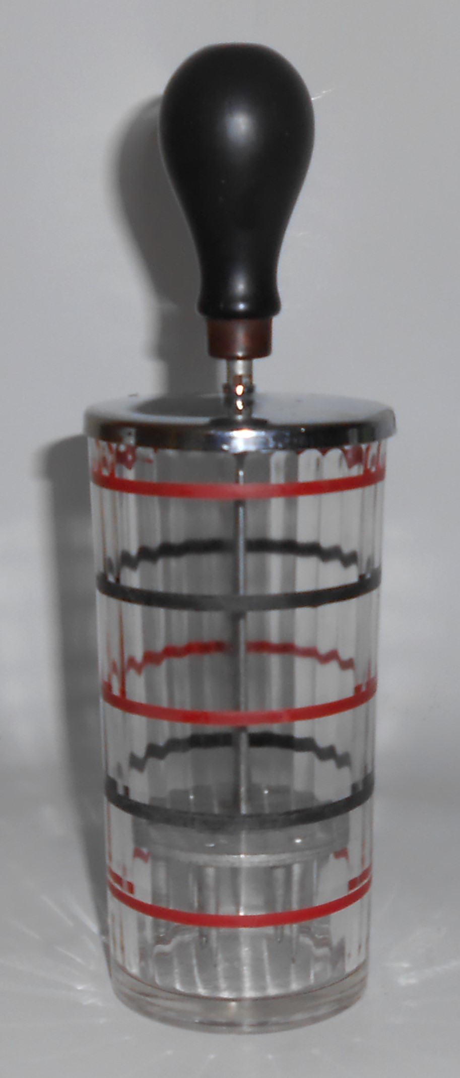 Vintage Hazel Atlas Glass Red Black Chopper