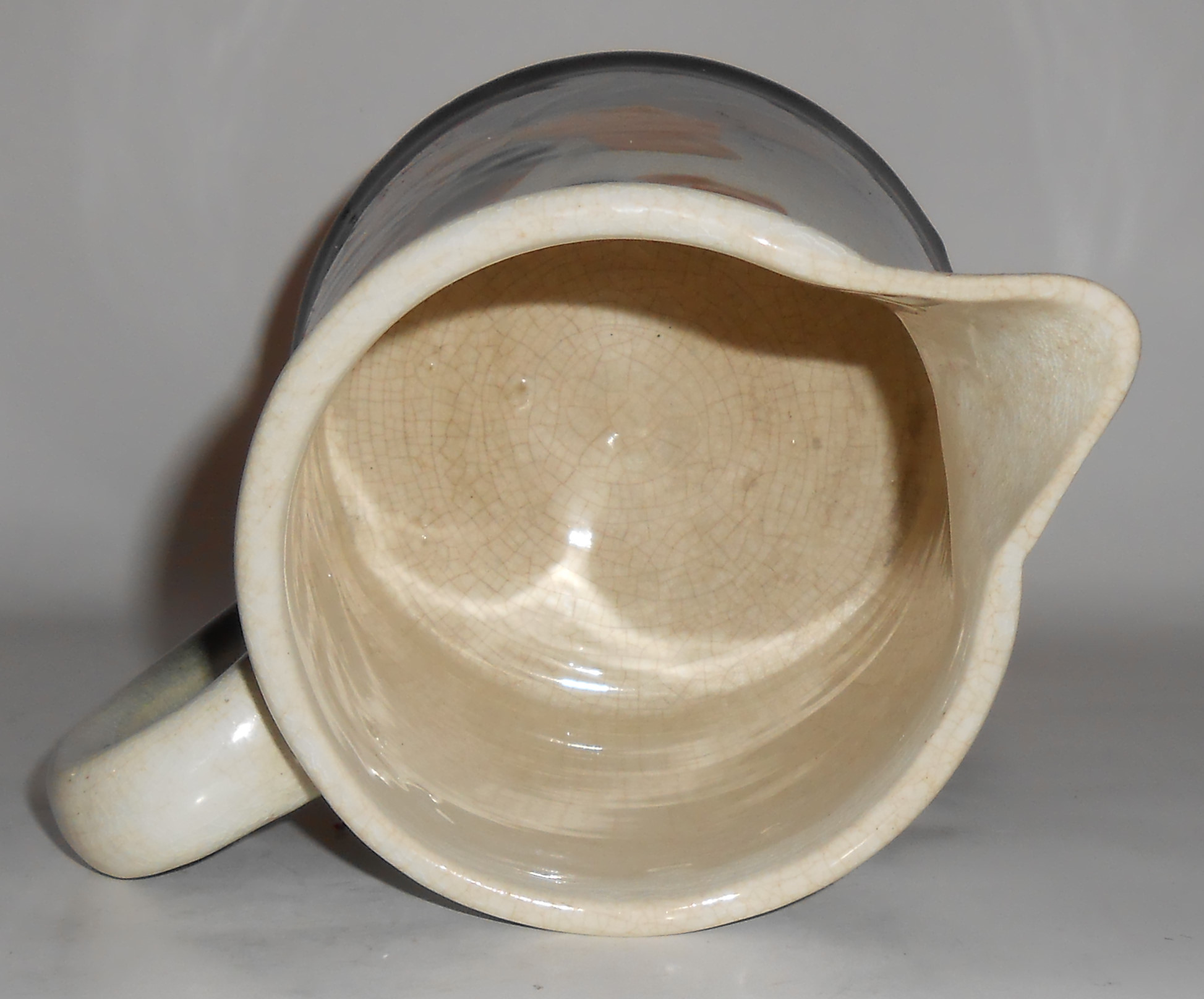 Owens Art Pottery Hand Decorated Lotus Pitcher RARE