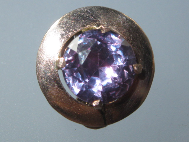 Earrings 10K European Rose  Gold 6ct Amethyst Clip