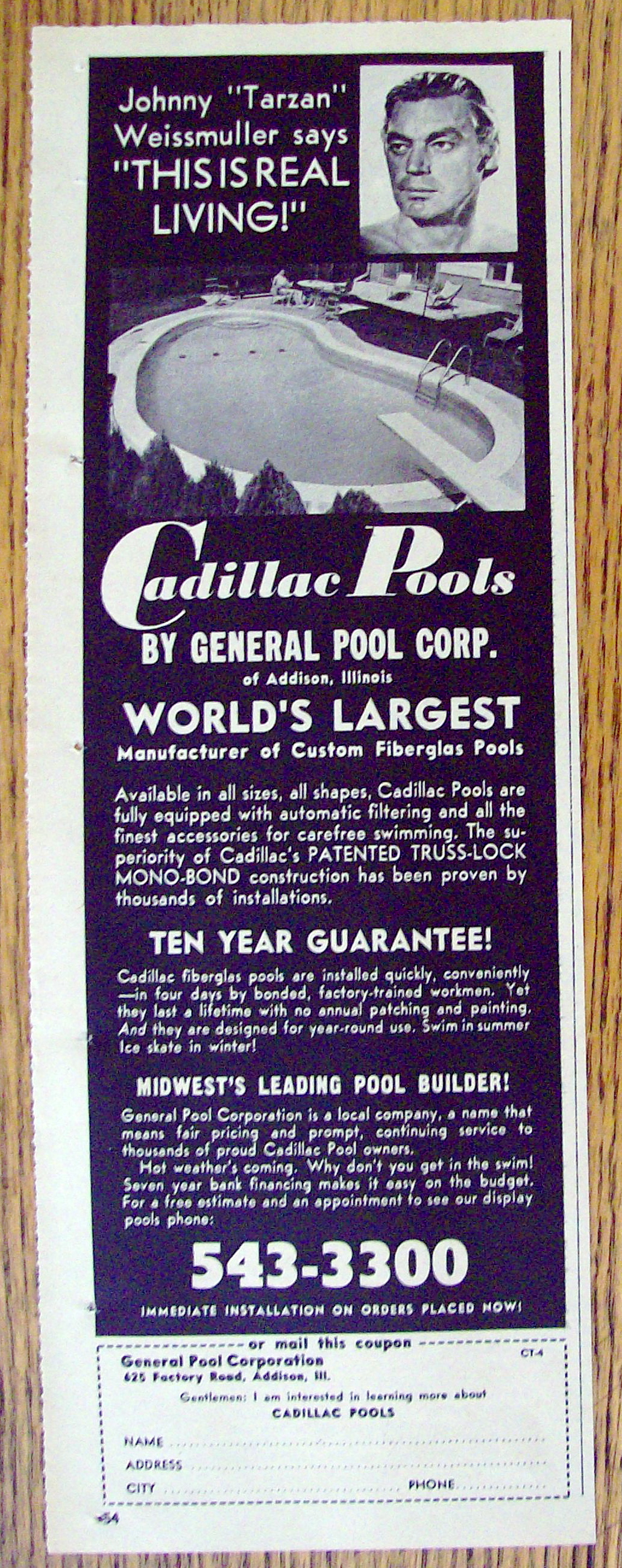 1965 Cadillac Swimming Pools with Johnny Weissmuller