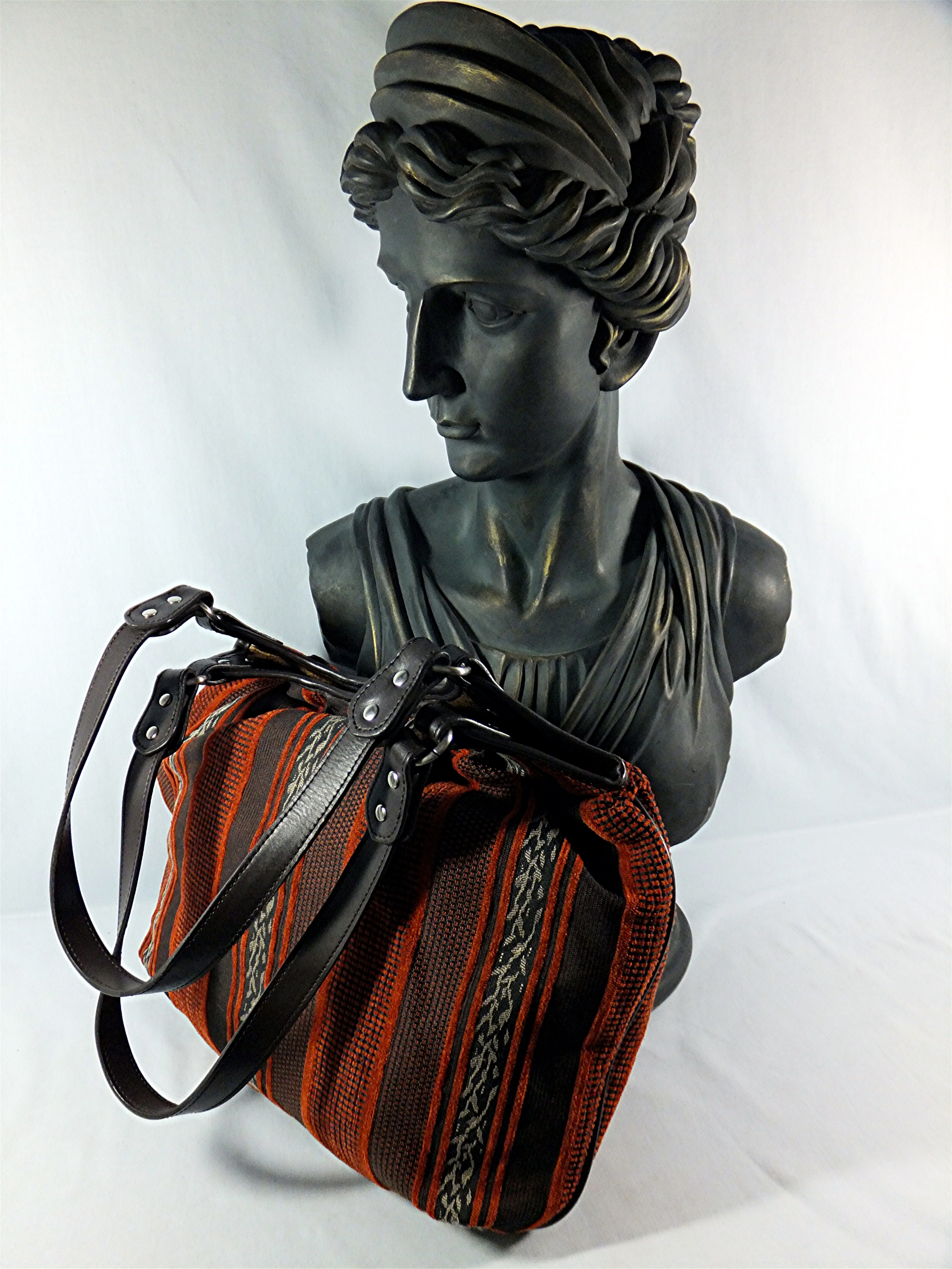 Bag Maxx New York Fabric Leather trim Tote