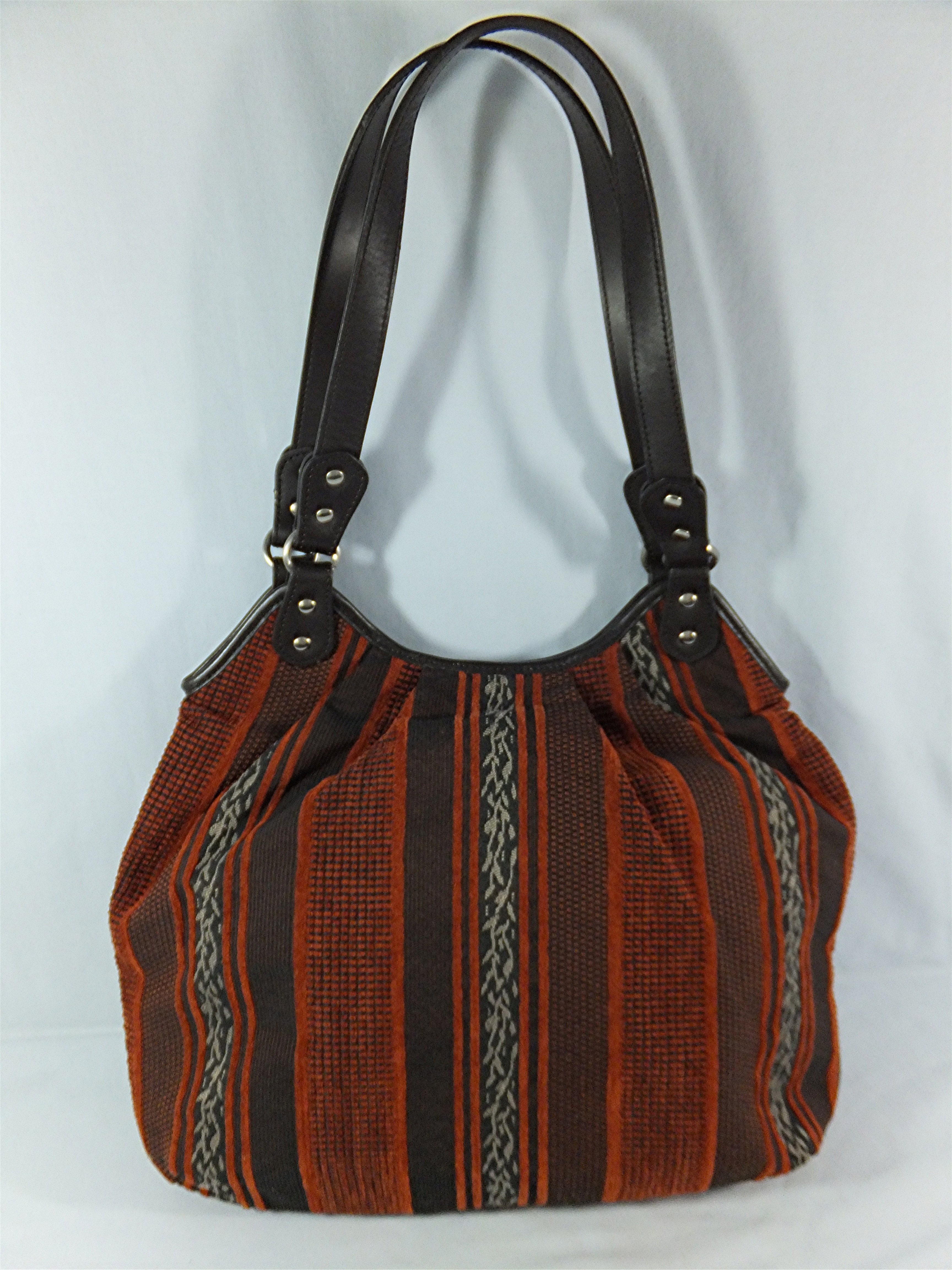 Bag Maxx New York Fabric Leather trim Tote