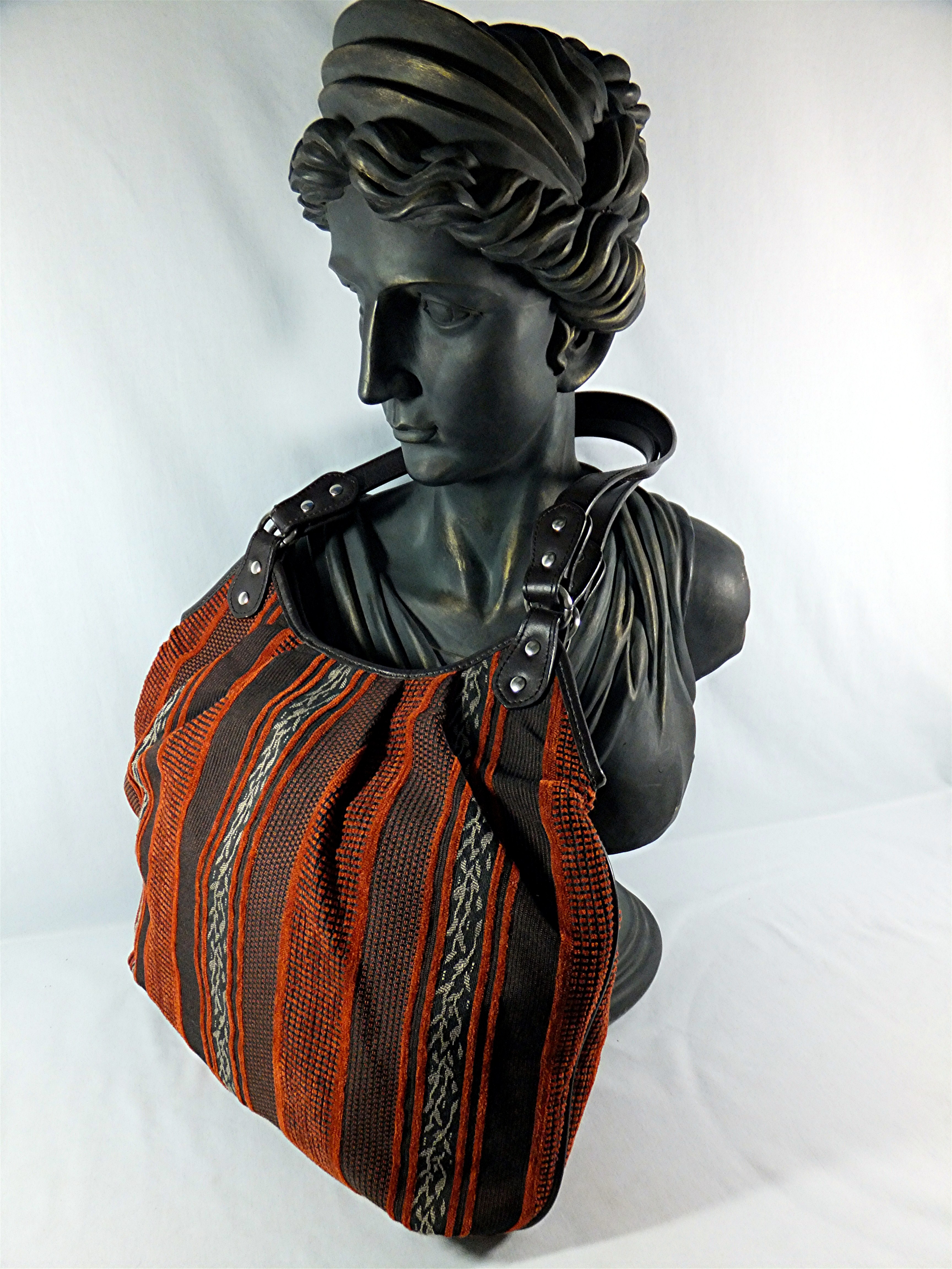 Bag Maxx New York Fabric Leather trim Tote