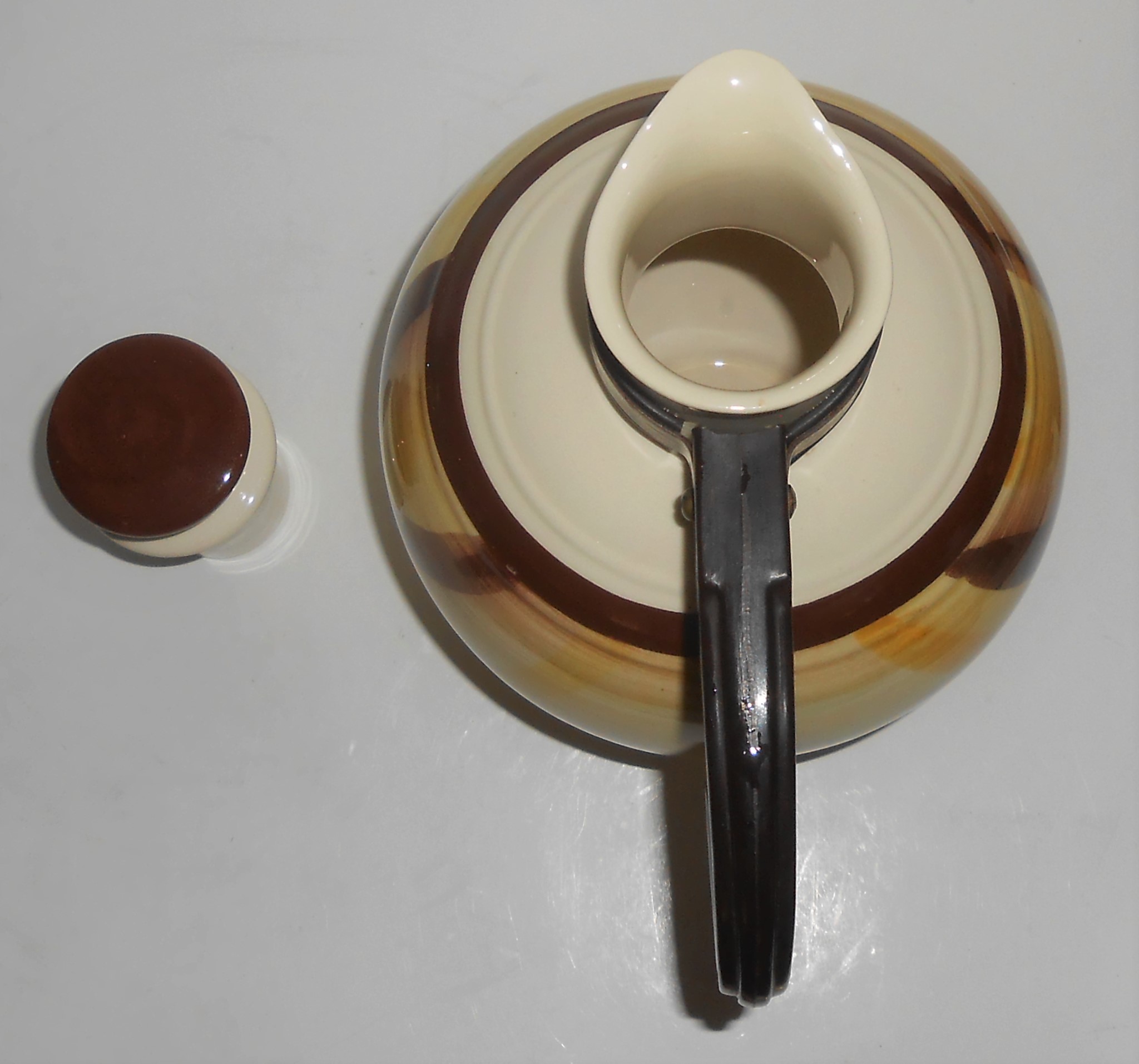 Vernon Kilns Pottery Organdie Carafe w/Cap