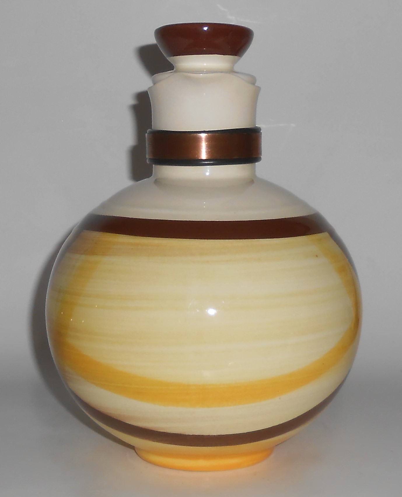 Vernon Kilns Pottery Organdie Carafe w/Cap