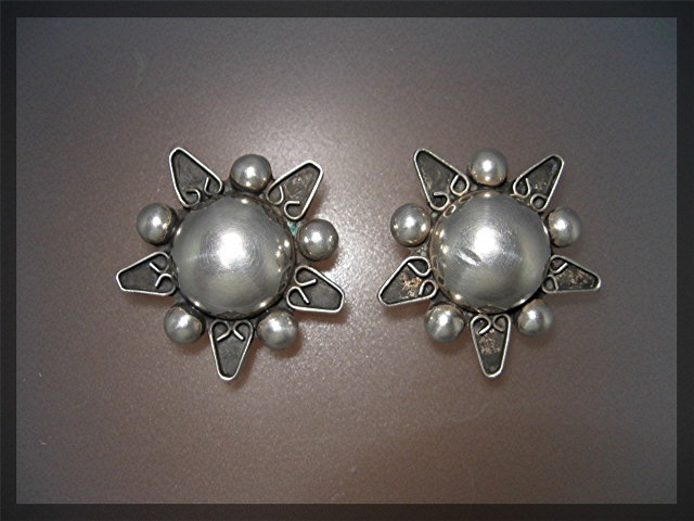 Earrings Sterling Silver Clip Mexico TR-156