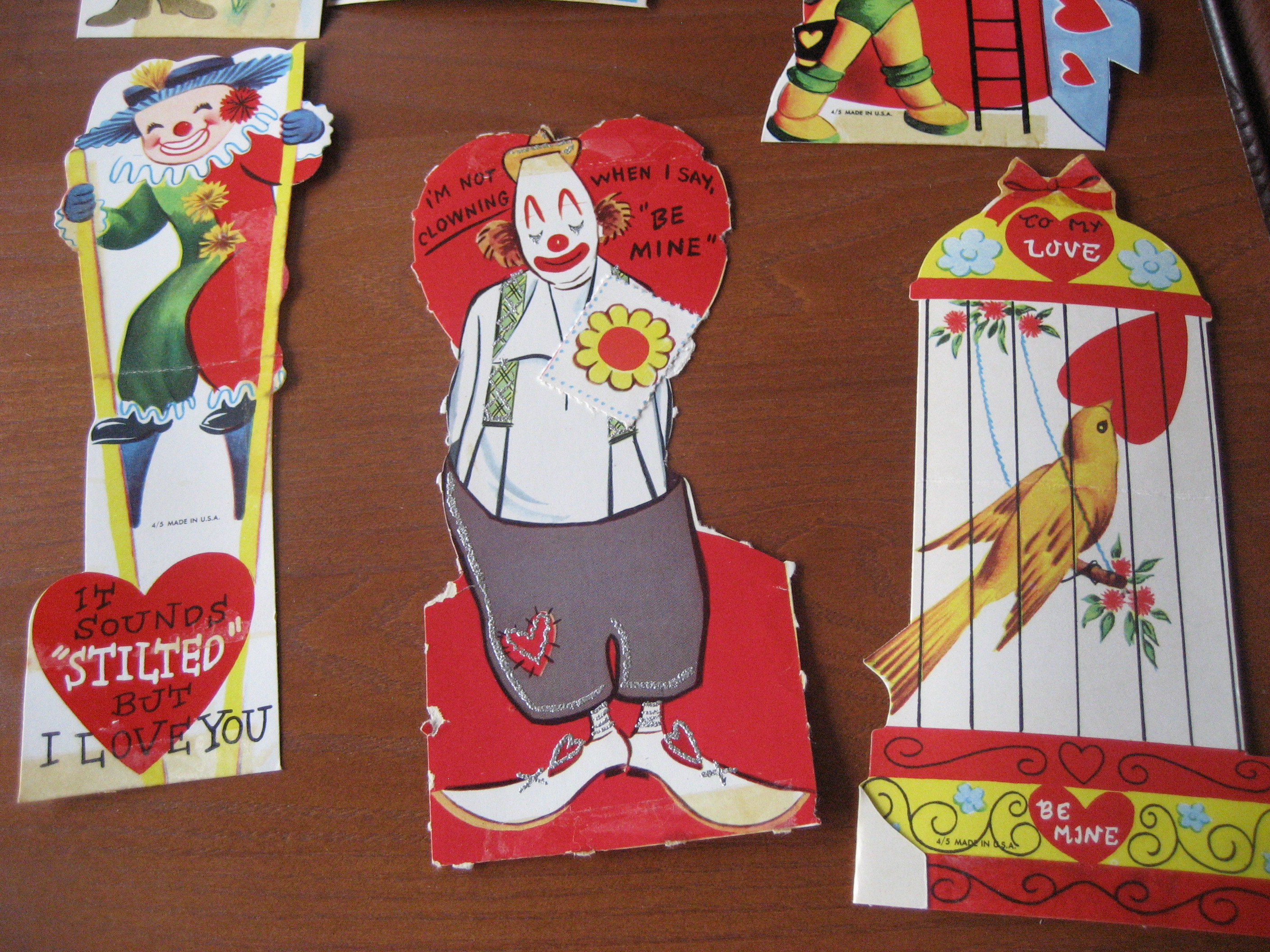 Six 1963 Tall Valentines