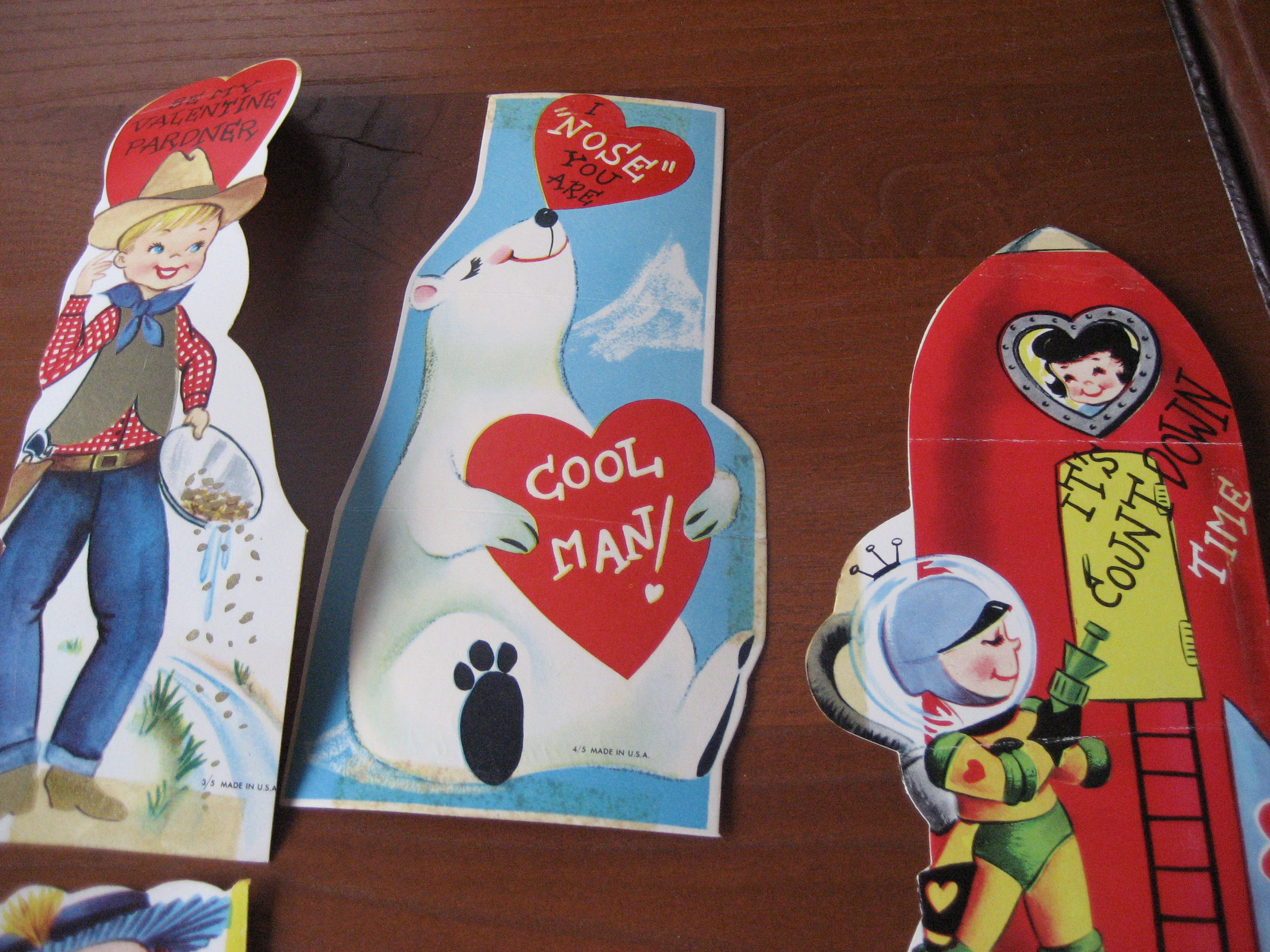Six 1963 Tall Valentines