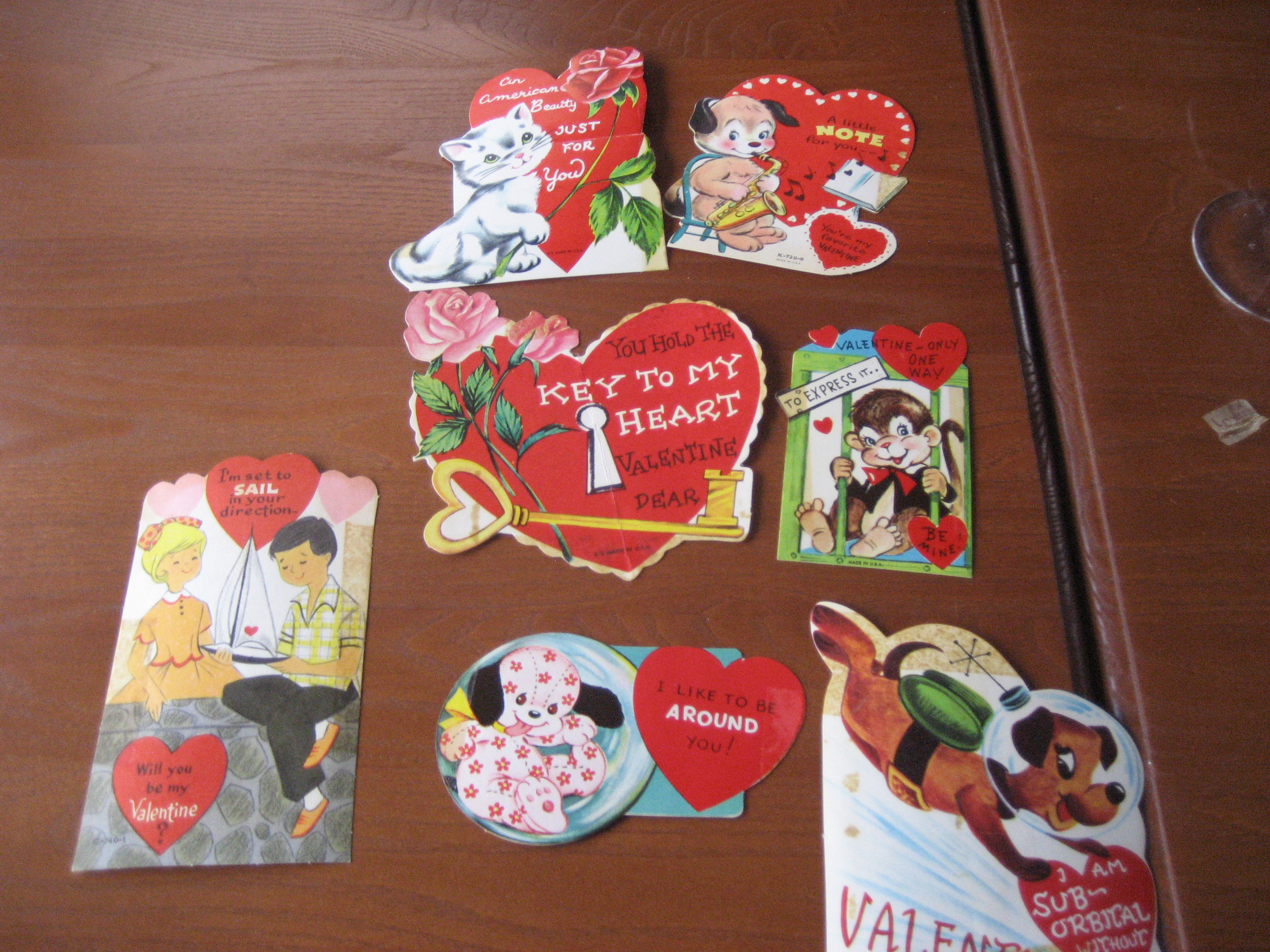 7 Small 1963 Valentines