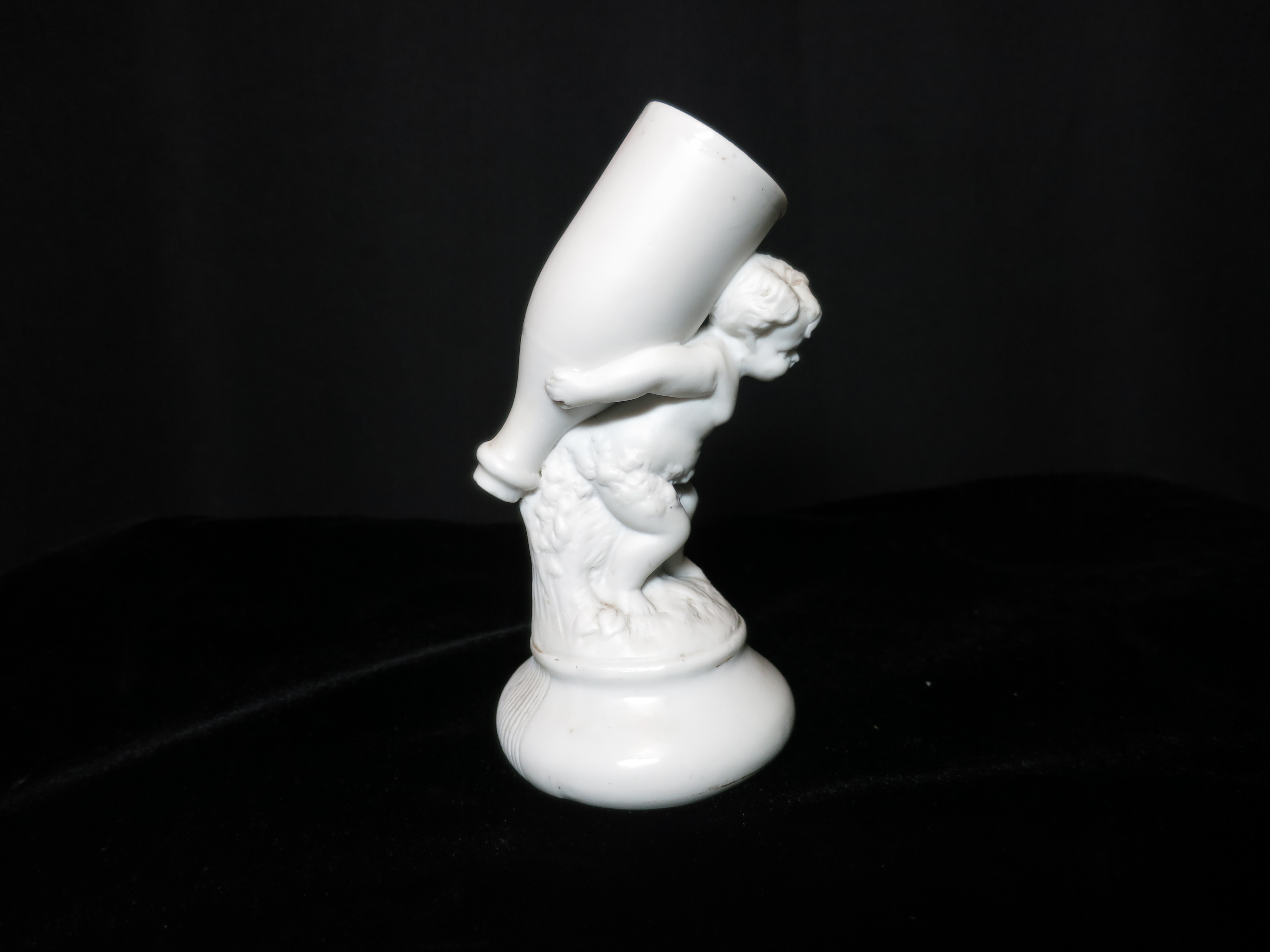 Boy White Bisque Figural Toothpick Holder