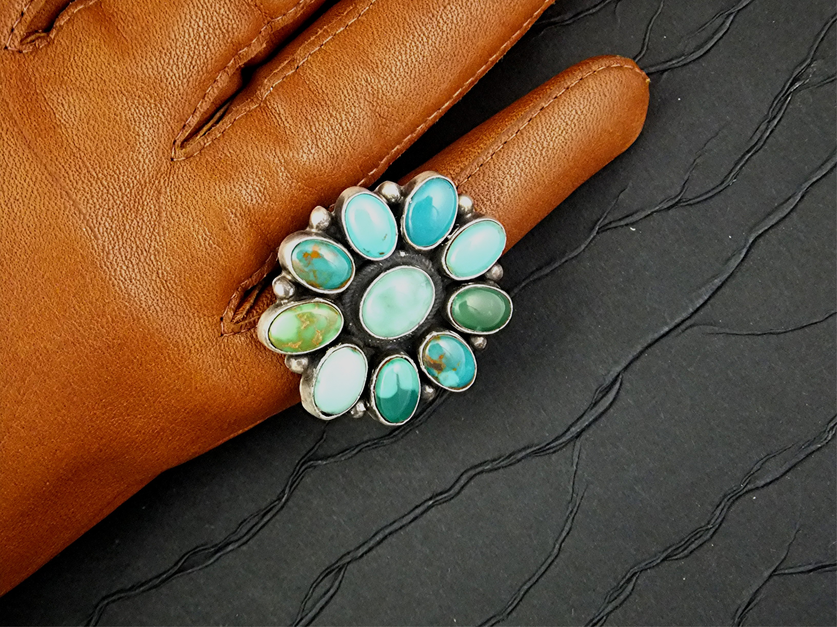CARICO LAKE Turquoise  Sterling Silver Signed BR Ring