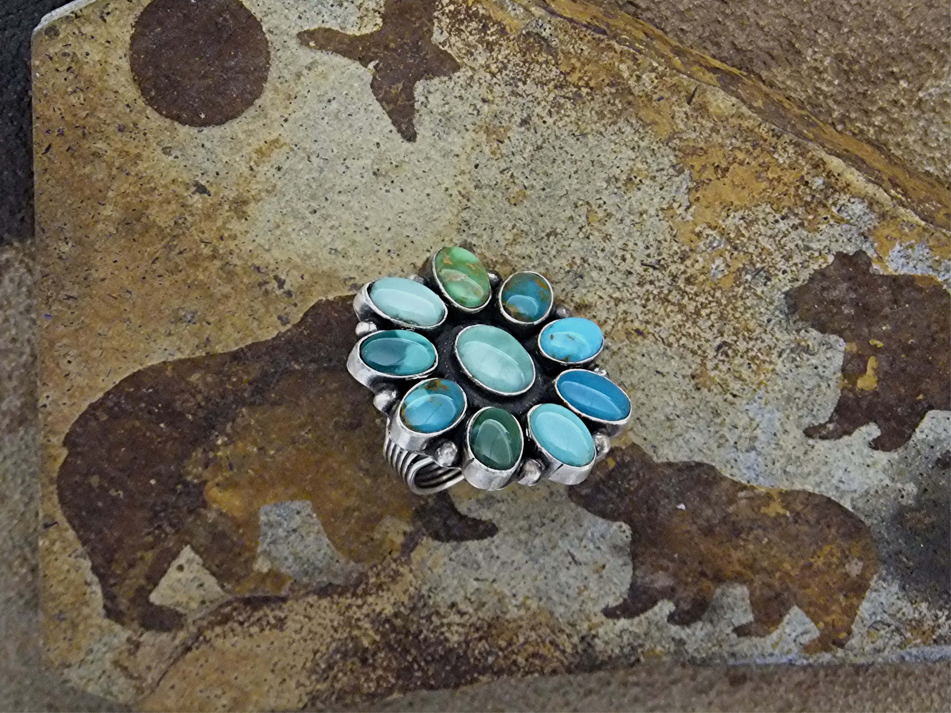 CARICO LAKE Turquoise  Sterling Silver Signed BR Ring