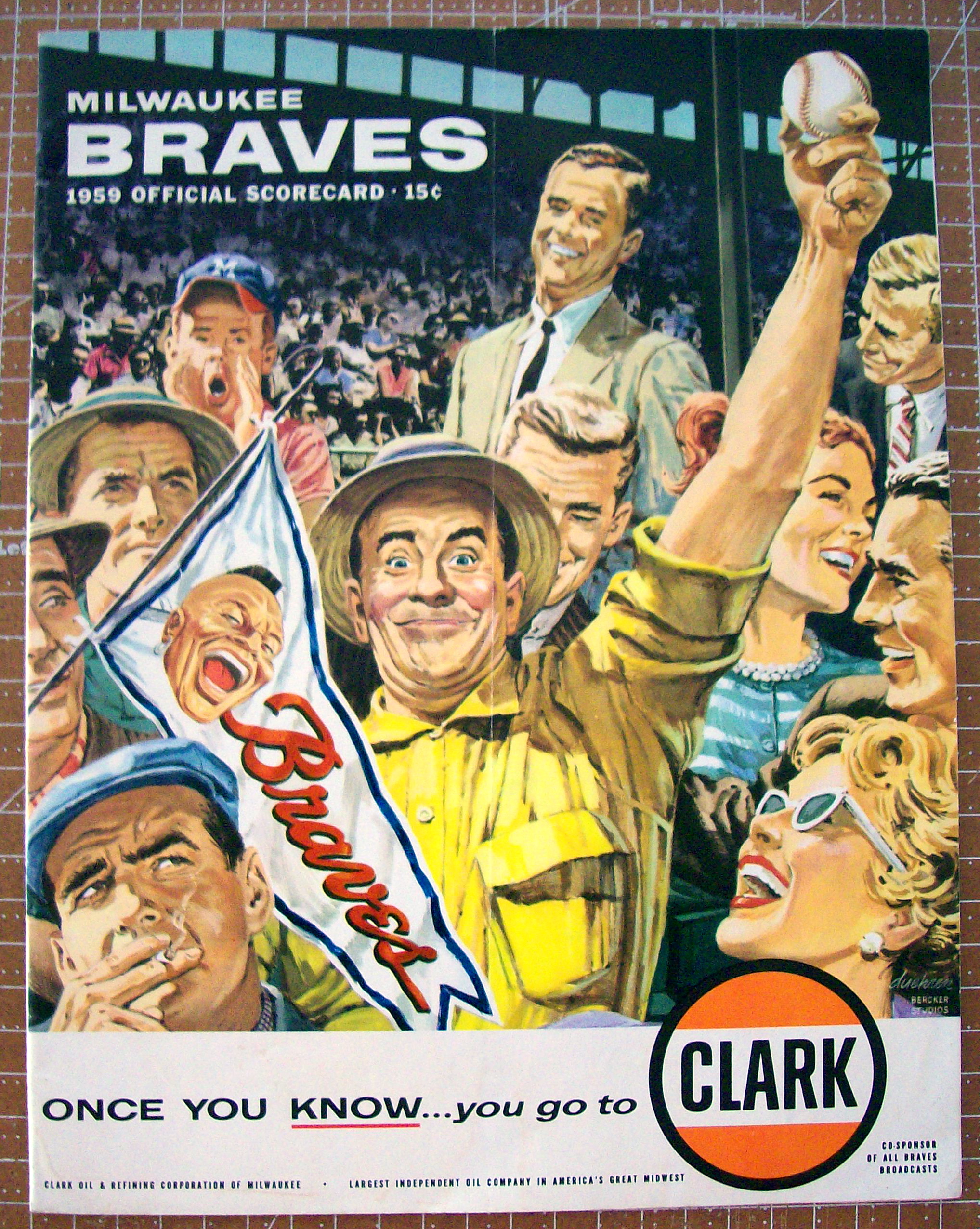 Milwaukee Braves Scorecard 1959 Official Scorecard