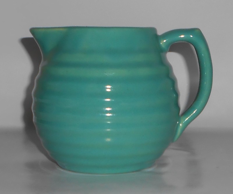 VINTAGE Bauer Pottery Ring Ware Jade 1-1/2 Pint Pitcher #1