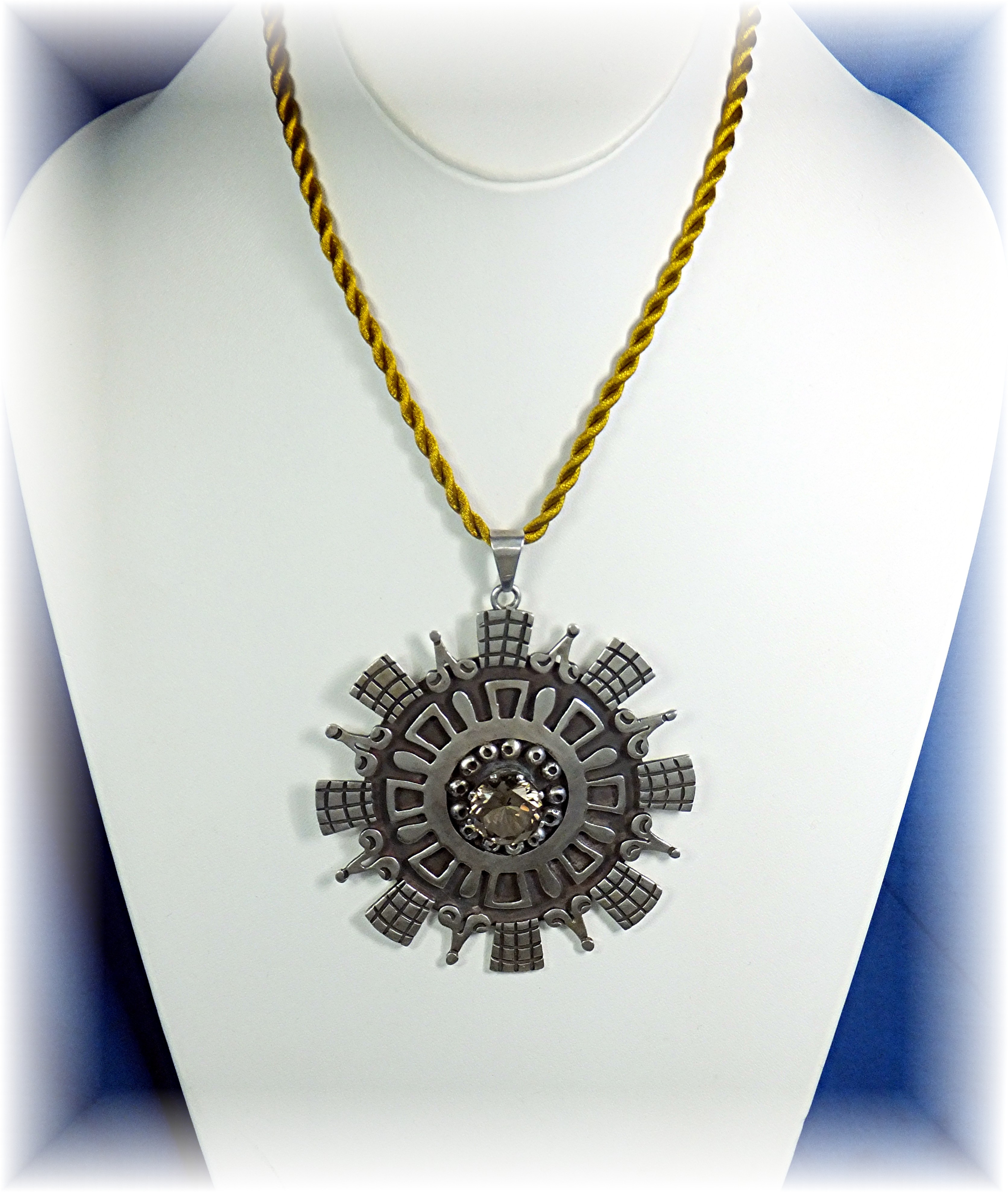 Pendant Sterling Silver Citrine MAH Taxco Mexico
