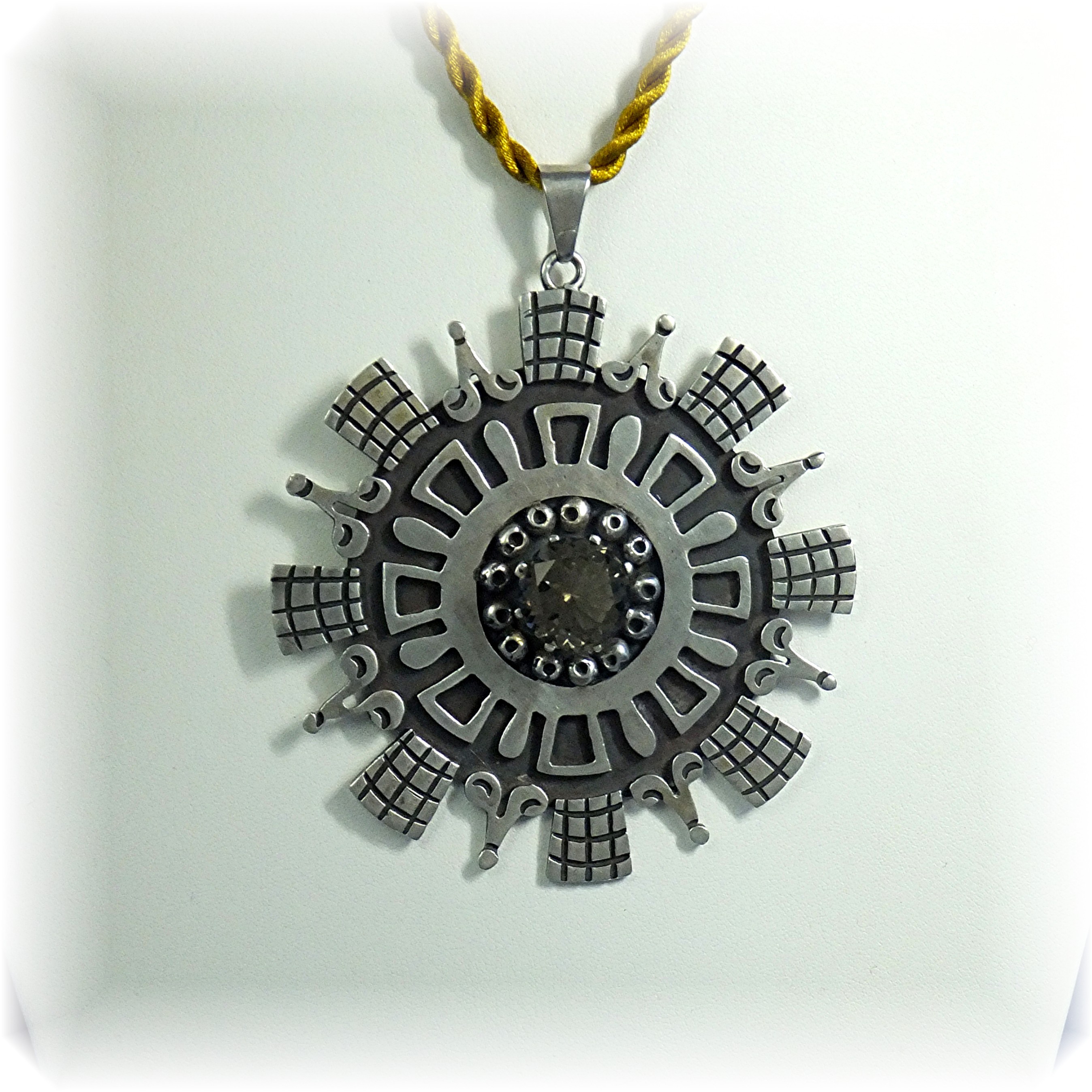Pendant Sterling Silver Citrine MAH Taxco Mexico