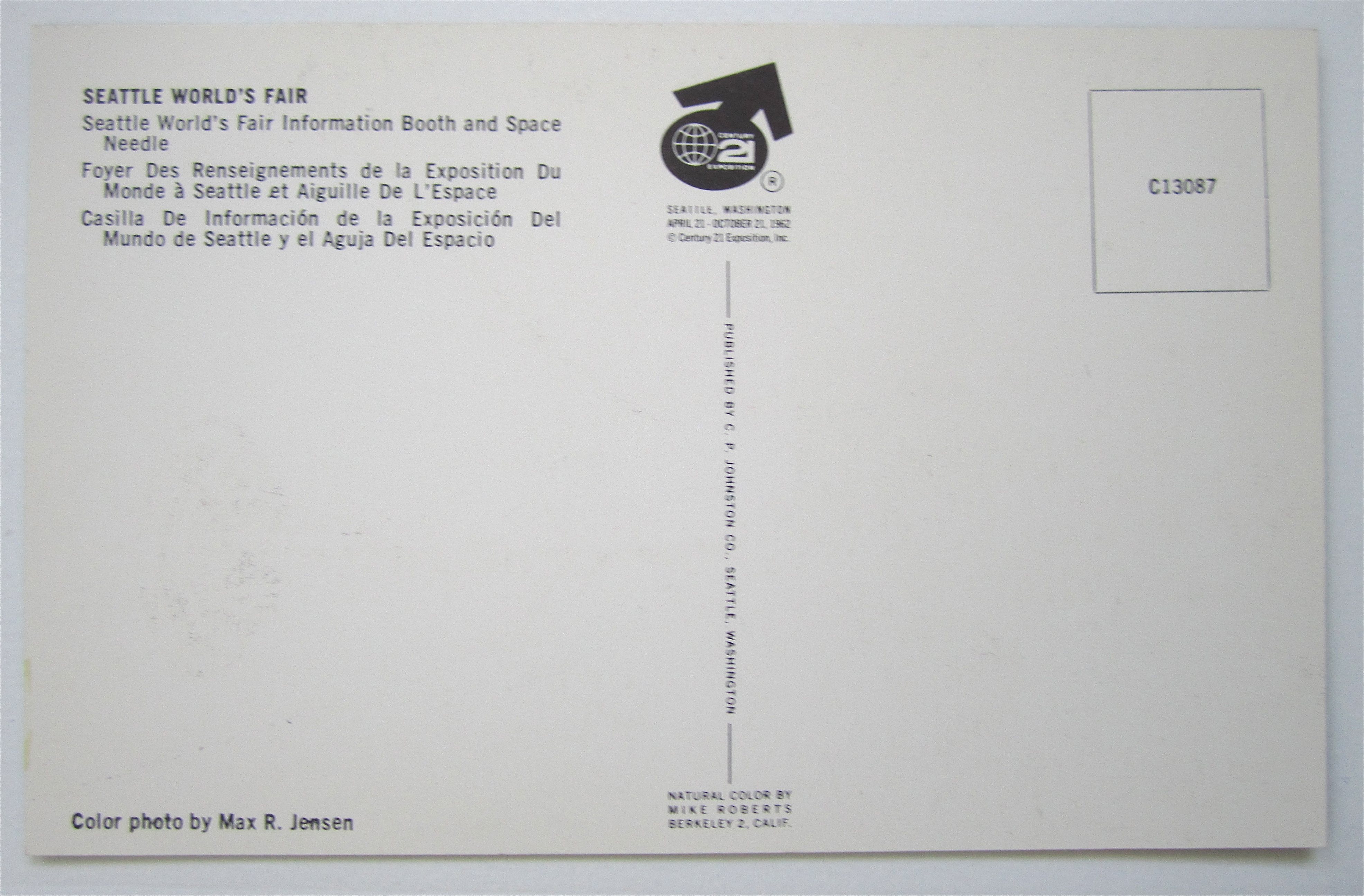 Space Needle, Seattle World's Fair Postcard