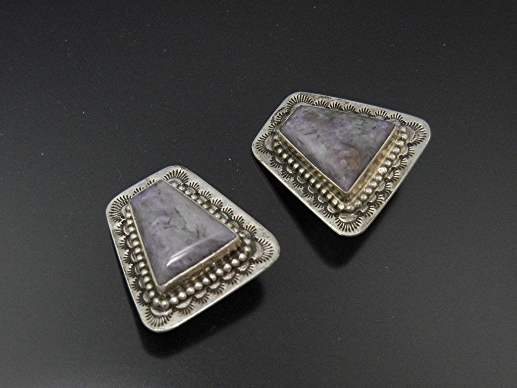 David Troutman Russian Charoite Sterling Silver Earring
