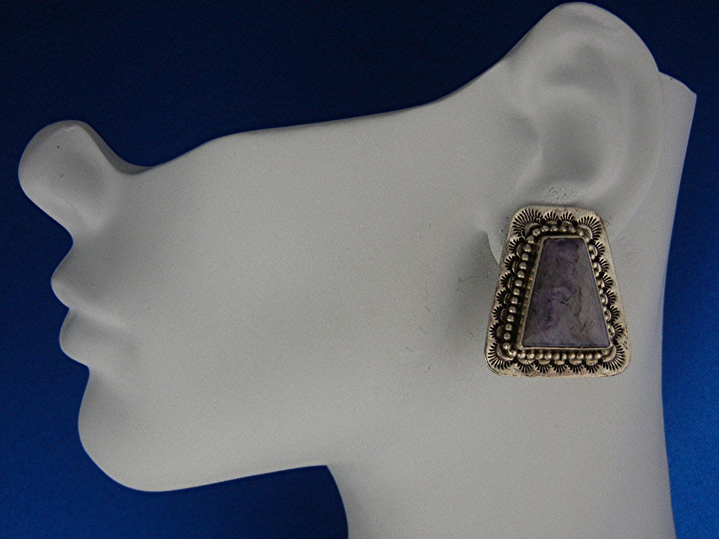 David Troutman Russian Charoite Sterling Silver Earring