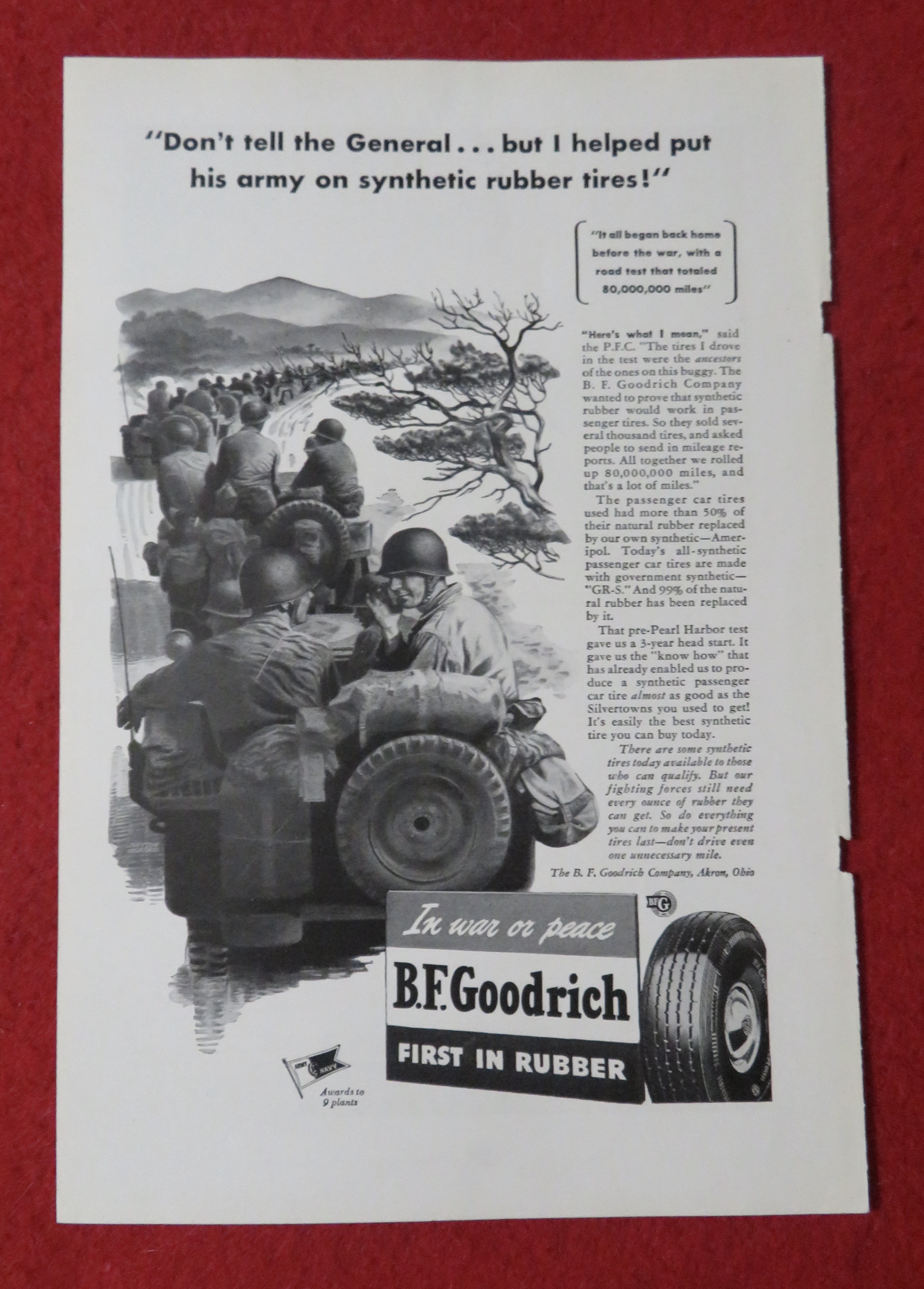 1944 B F Goodrich with the US Army on the Road